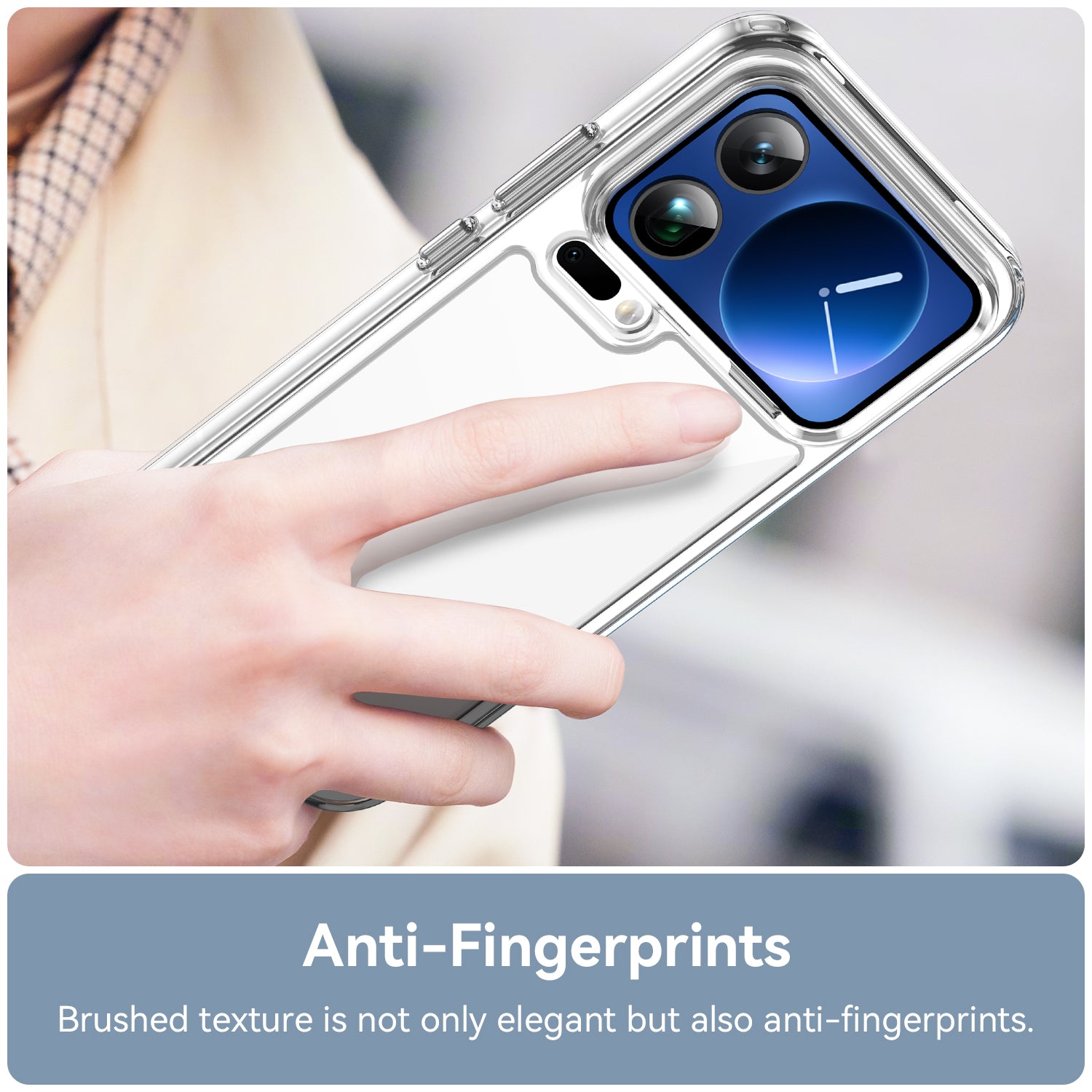 For Xiaomi 17 Pro Max Case WANLONFENG MF Series TPU Acrylic Clear Phone Cover with Tempered Glass Film - Transparent