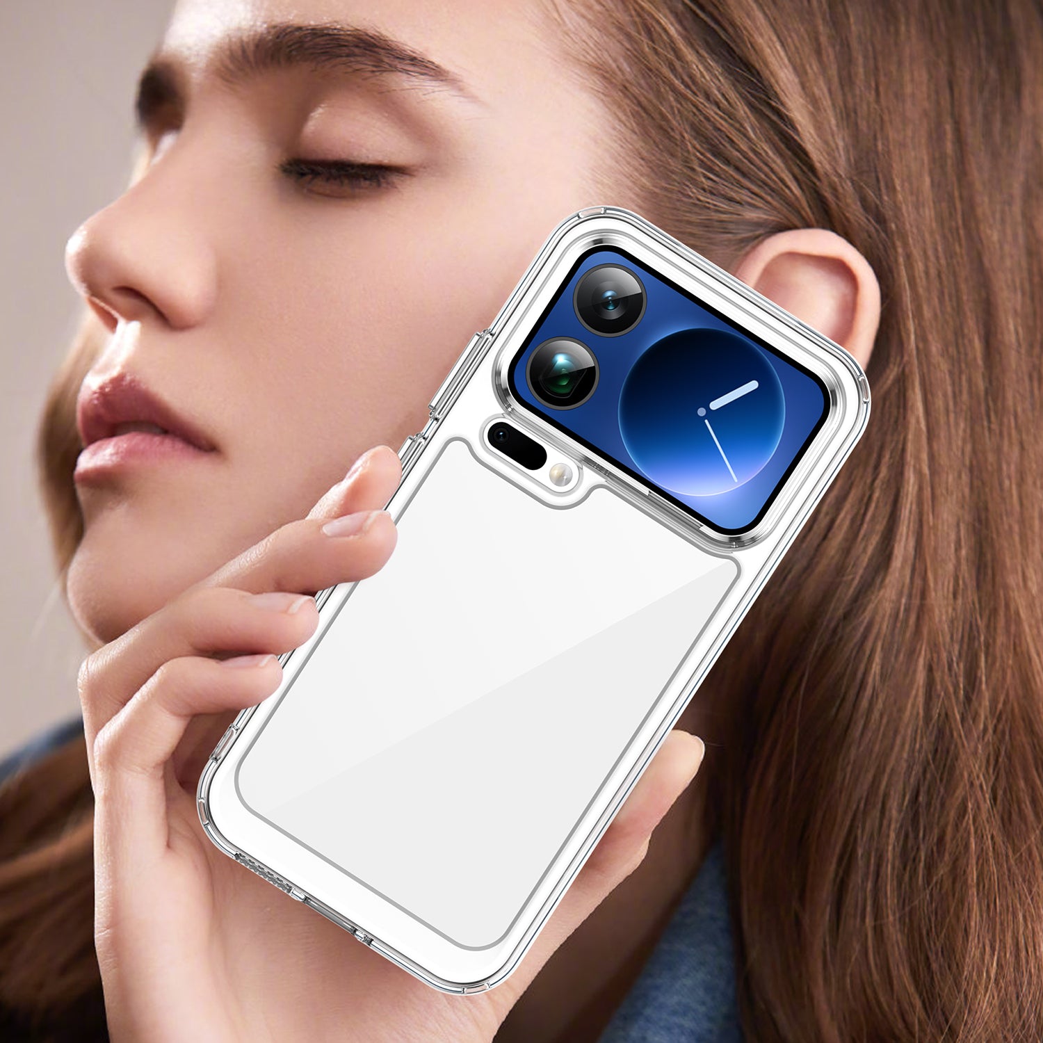 For Xiaomi 17 Pro Max Case WANLONFENG MF Series TPU Acrylic Clear Phone Cover with Tempered Glass Film - Transparent