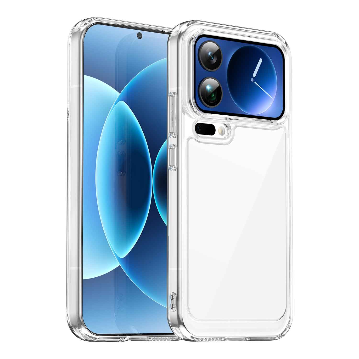 For Xiaomi 17 Pro Case WANLONFENG MF Series TPU Acrylic Clear Phone Cover with Tempered Glass Film - Transparent