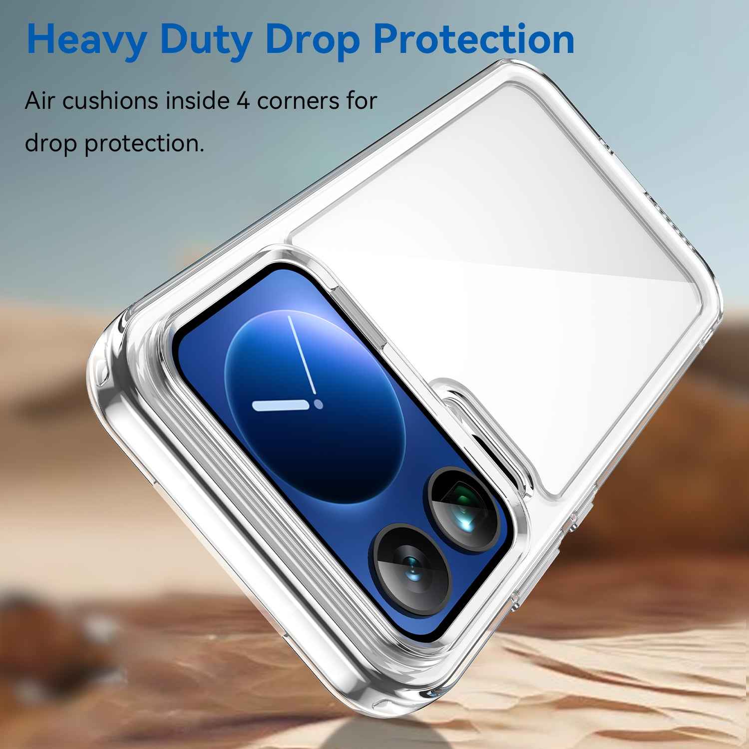 For Xiaomi 17 Pro Case WANLONFENG MF Series TPU Acrylic Clear Phone Cover with Tempered Glass Film - Transparent