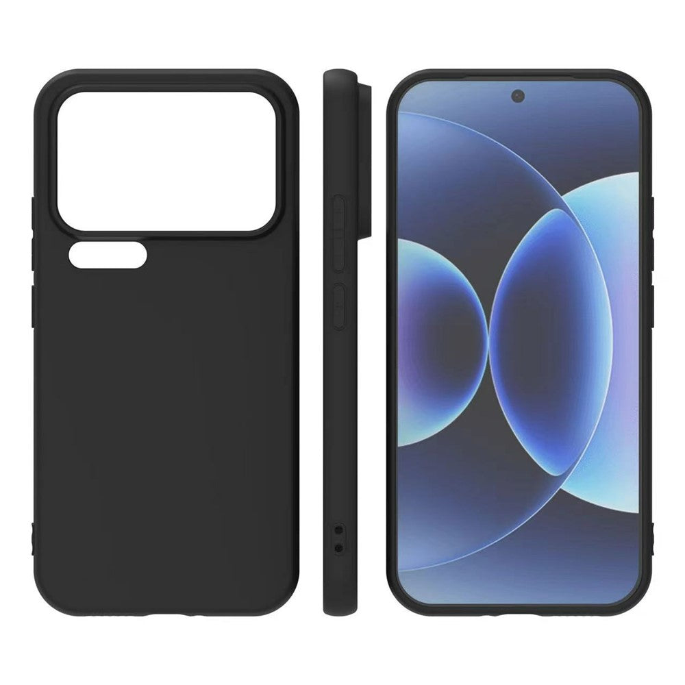 For Xiaomi 17 Pro Max Case Soft Matte Back TPU Black Phone Cover (Large Cutout)