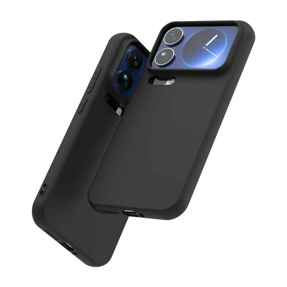For Xiaomi 17 Pro Case Soft Matte Back TPU Black Phone Cover (Large Cutout)