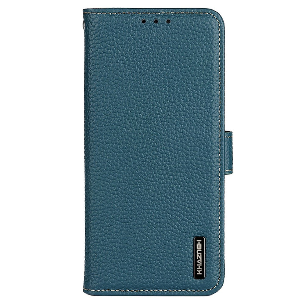 KHAZNEH For Motorola Edge 70 5G Case Genuine Cow Leather Flip Phone Cover - Green