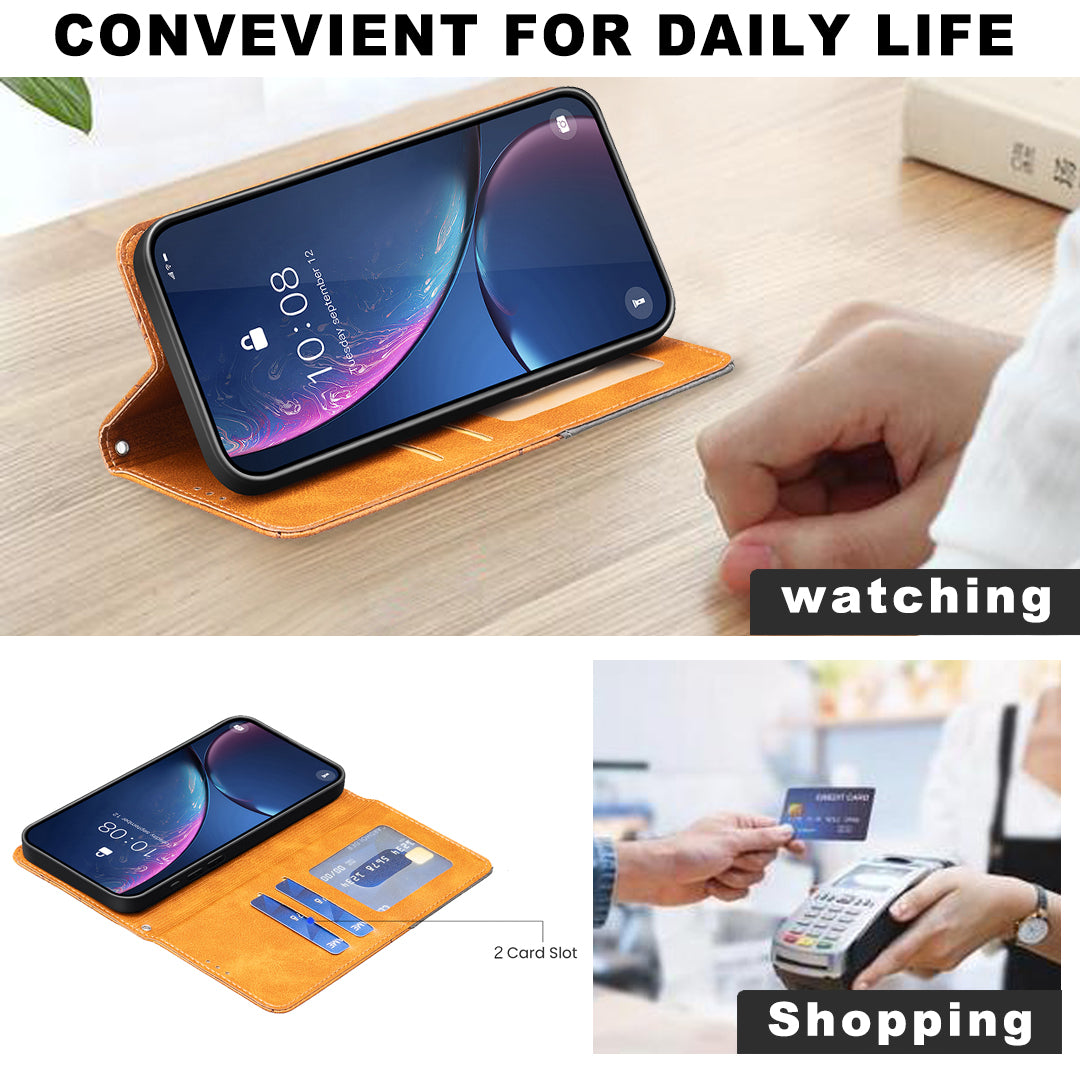 For Xiaomi Redmi Note 15 Pro 4G (Global) Case Card Slots Geometry Imprint Leather Phone Cover - Yellow
