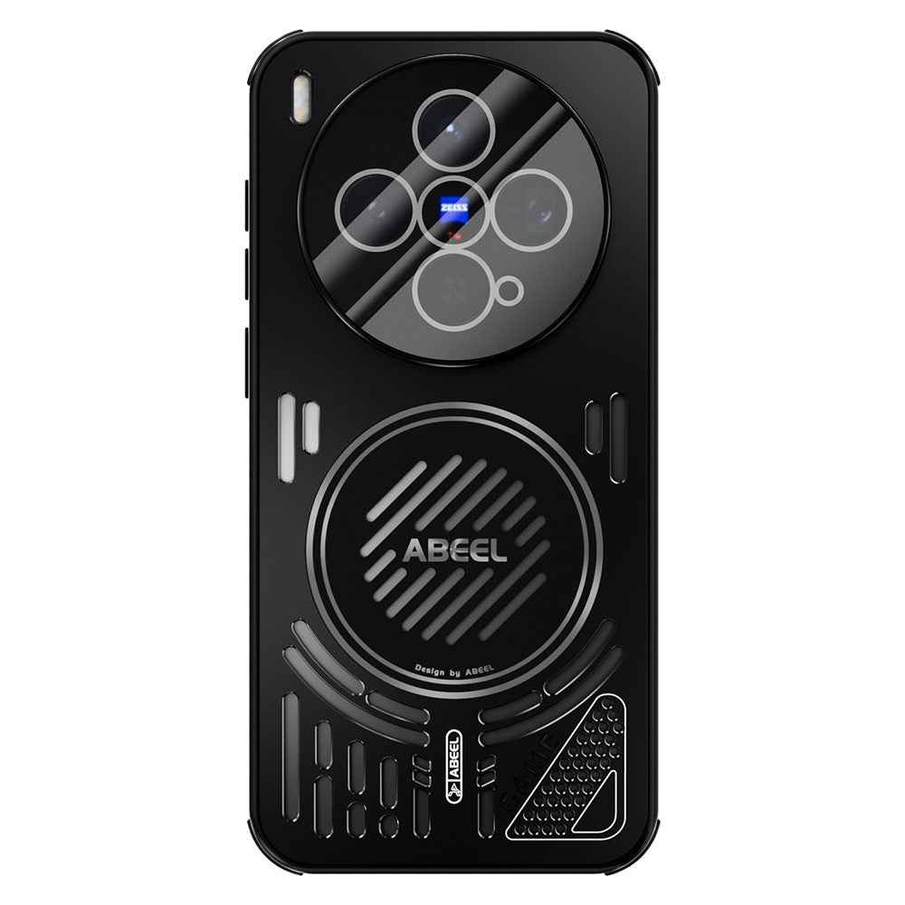 ABEEL For vivo X300 5G Magnetic Case Aluminium Alloy + PC + TPU Hollow Heat Dissipation Phone Cover - Black