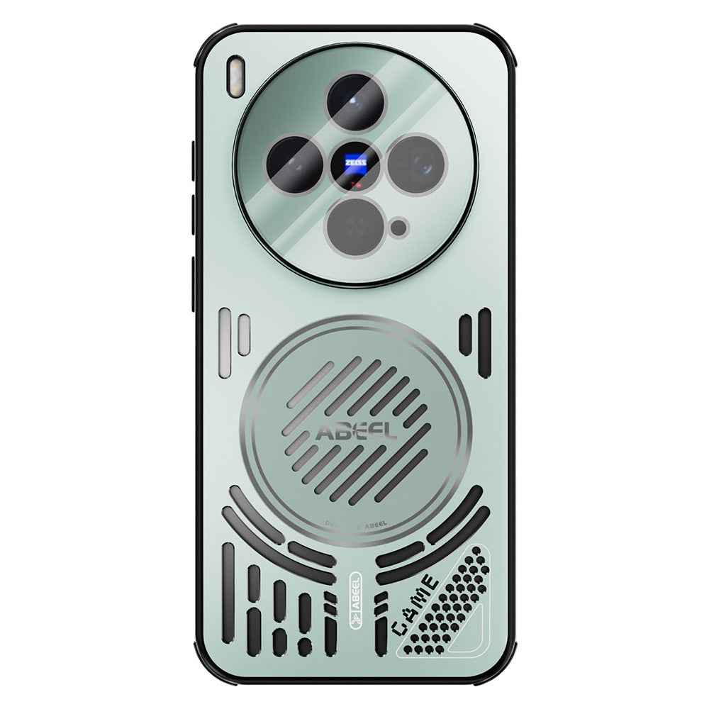 ABEEL For vivo X300 5G Magnetic Case Aluminium Alloy + PC + TPU Hollow Heat Dissipation Phone Cover - Light Green