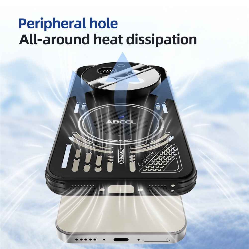 ABEEL For vivo X300 5G Magnetic Case Aluminium Alloy + PC + TPU Hollow Heat Dissipation Phone Cover - Light Green