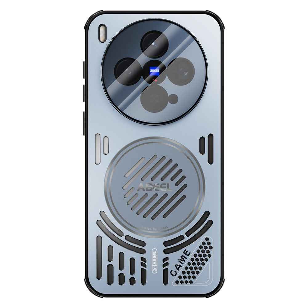 ABEEL For vivo X300 5G Magnetic Case Aluminium Alloy + PC + TPU Hollow Heat Dissipation Phone Cover - Blue