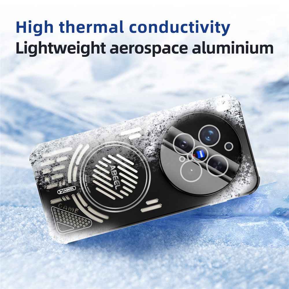 ABEEL For vivo X300 5G Magnetic Case Aluminium Alloy + PC + TPU Hollow Heat Dissipation Phone Cover - Blue