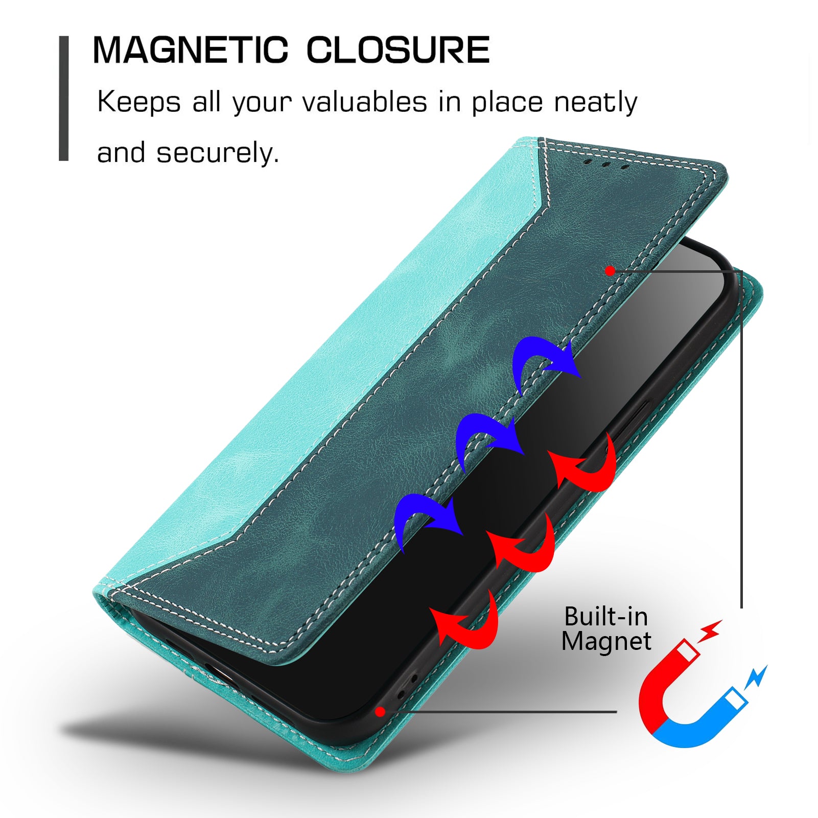 For Motorola Edge 70 5G Leather Case Skin Touch Color Splicing RFID Blocking Wallet Stand Phone Cover - Green / Dark Green
