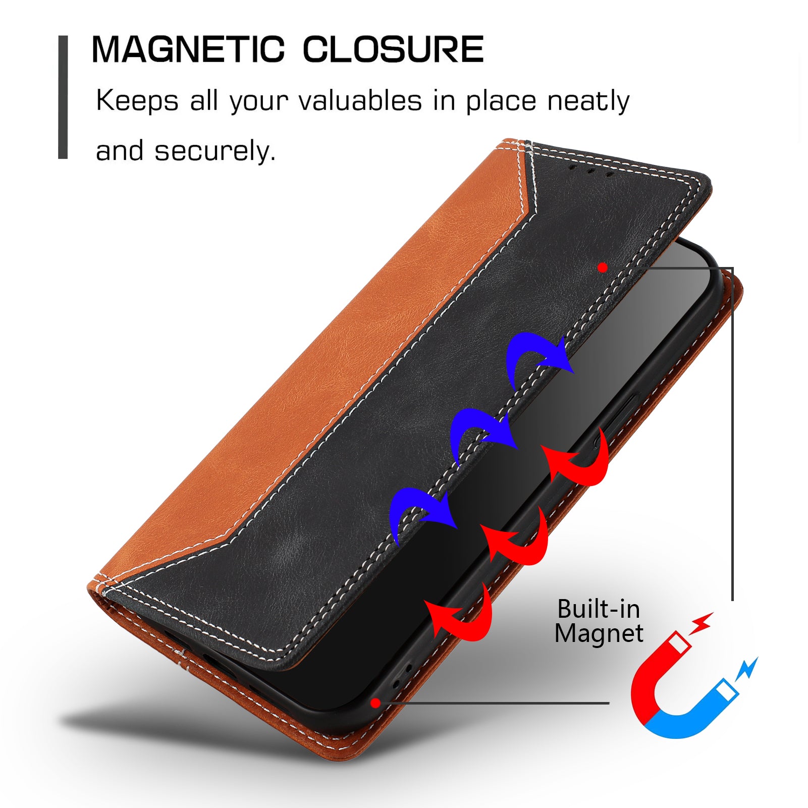 For Motorola Edge 70 5G Leather Case Skin Touch Color Splicing RFID Blocking Wallet Stand Phone Cover - Brown / Black