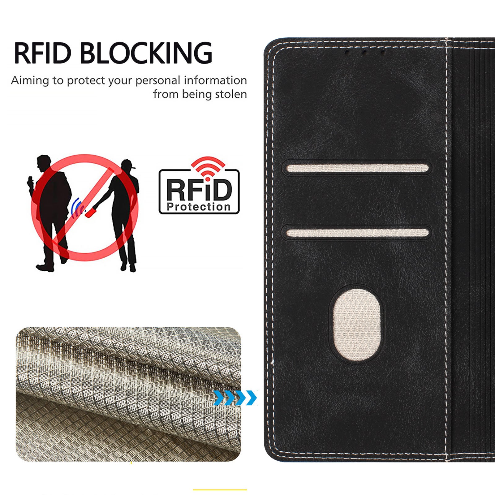 For Motorola Edge 70 5G Leather Case Skin Touch Color Splicing RFID Blocking Wallet Stand Phone Cover - Black / Dark Blue