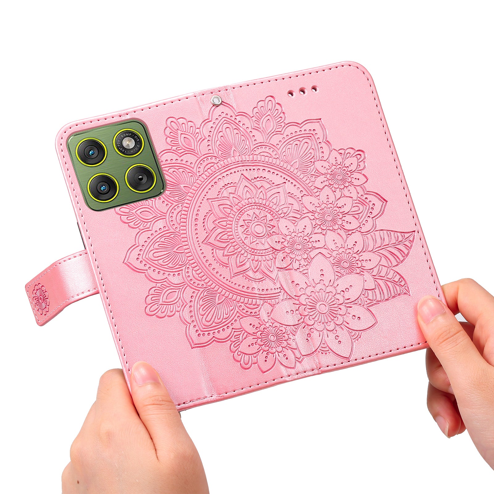 For Motorola Edge 70 5G Case Floral Pattern PU Leather Wallet Stand Phone Cover - Pink