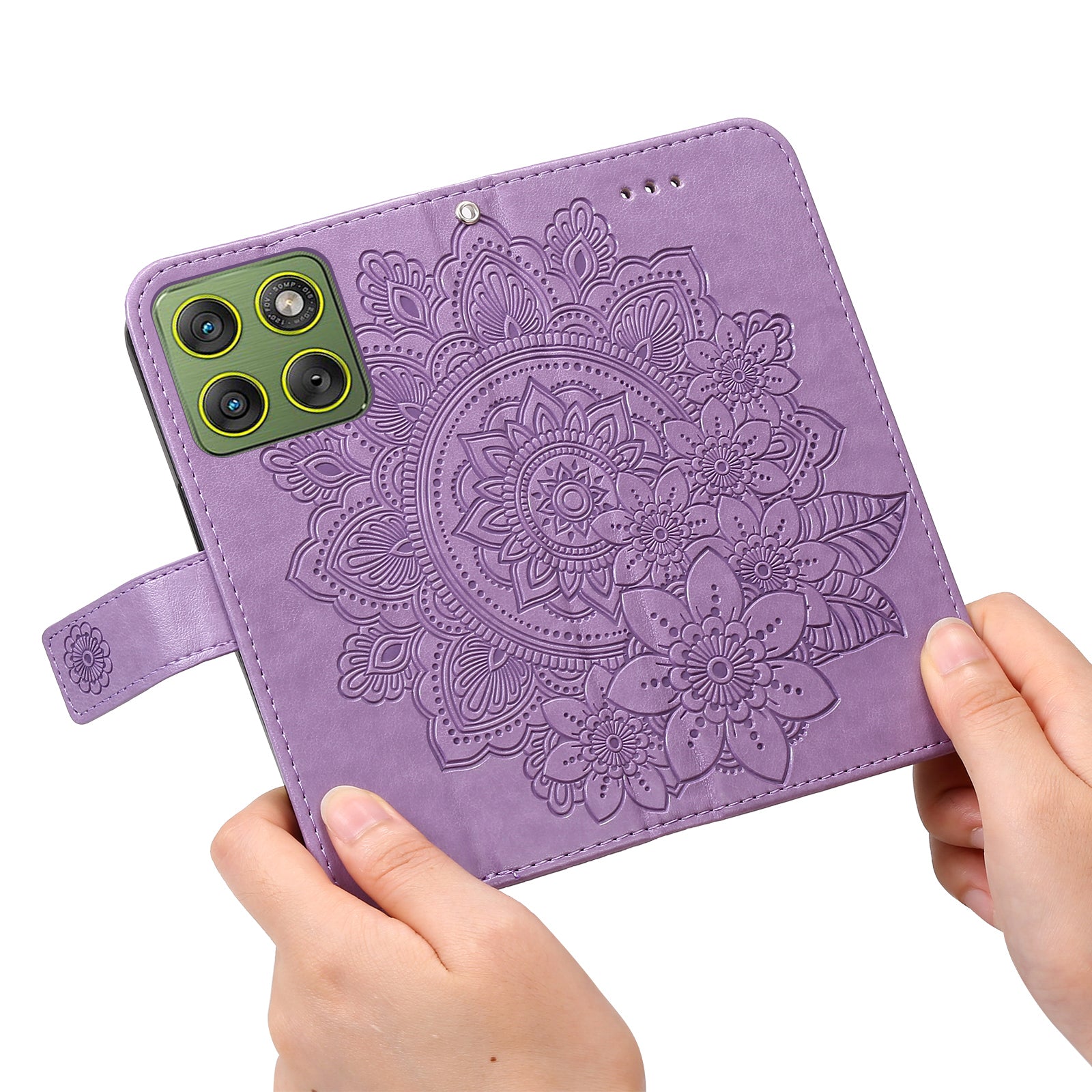 For Motorola Edge 70 5G Case Floral Pattern PU Leather Wallet Stand Phone Cover - Purple