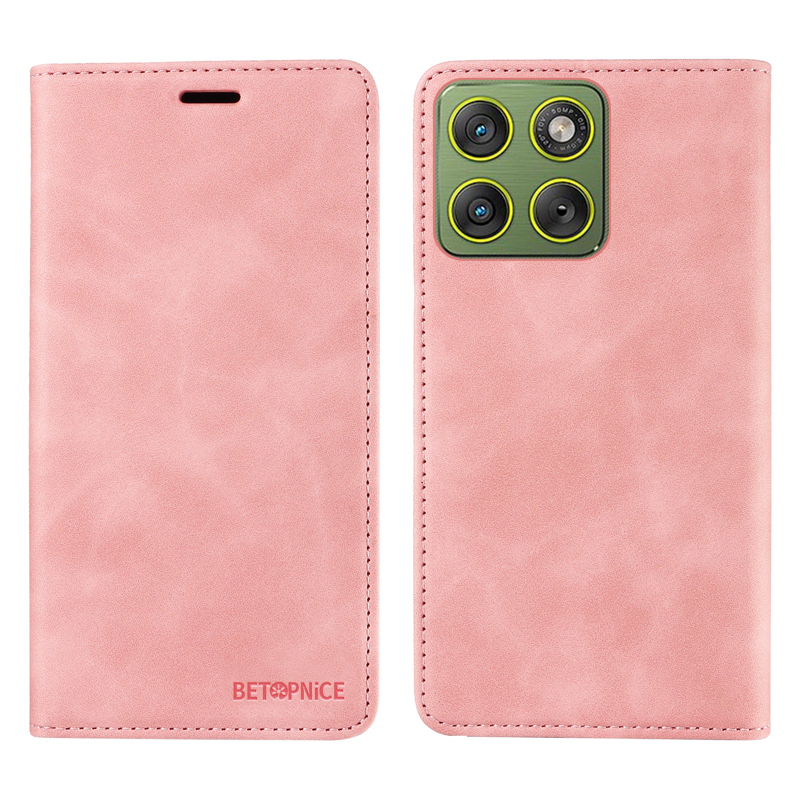 For Motorola Edge 70 5G Case BETOPNICE Magnetic Closure RFID Blocking Wallet Stand Leather Phone Cover - Pink