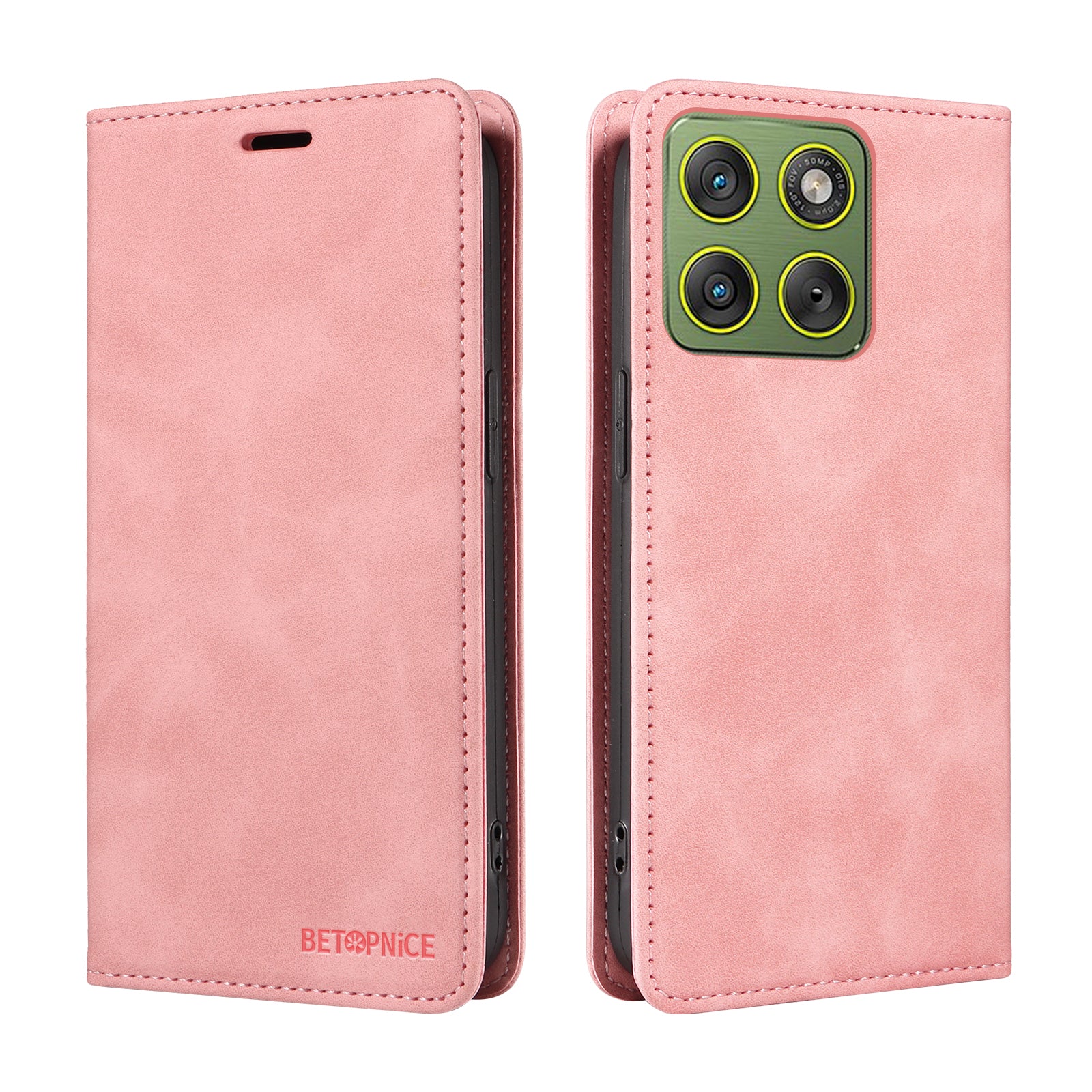 For Motorola Edge 70 5G Case BETOPNICE Magnetic Closure RFID Blocking Wallet Stand Leather Phone Cover - Pink