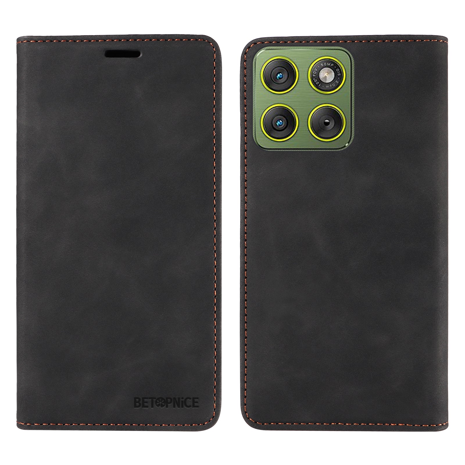 For Motorola Edge 70 5G Case BETOPNICE Magnetic Closure RFID Blocking Wallet Stand Leather Phone Cover - Black