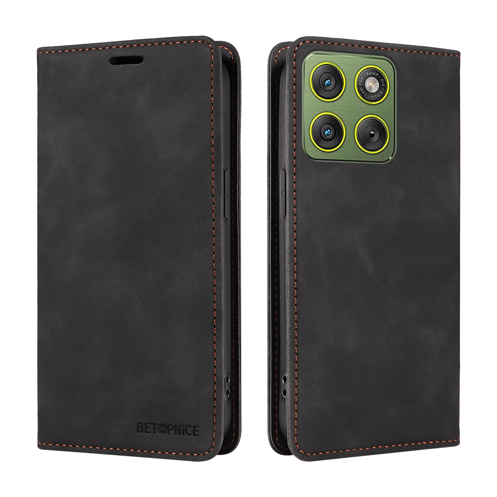 For Motorola Edge 70 5G Case BETOPNICE Magnetic Closure RFID Blocking Wallet Stand Leather Phone Cover - Black