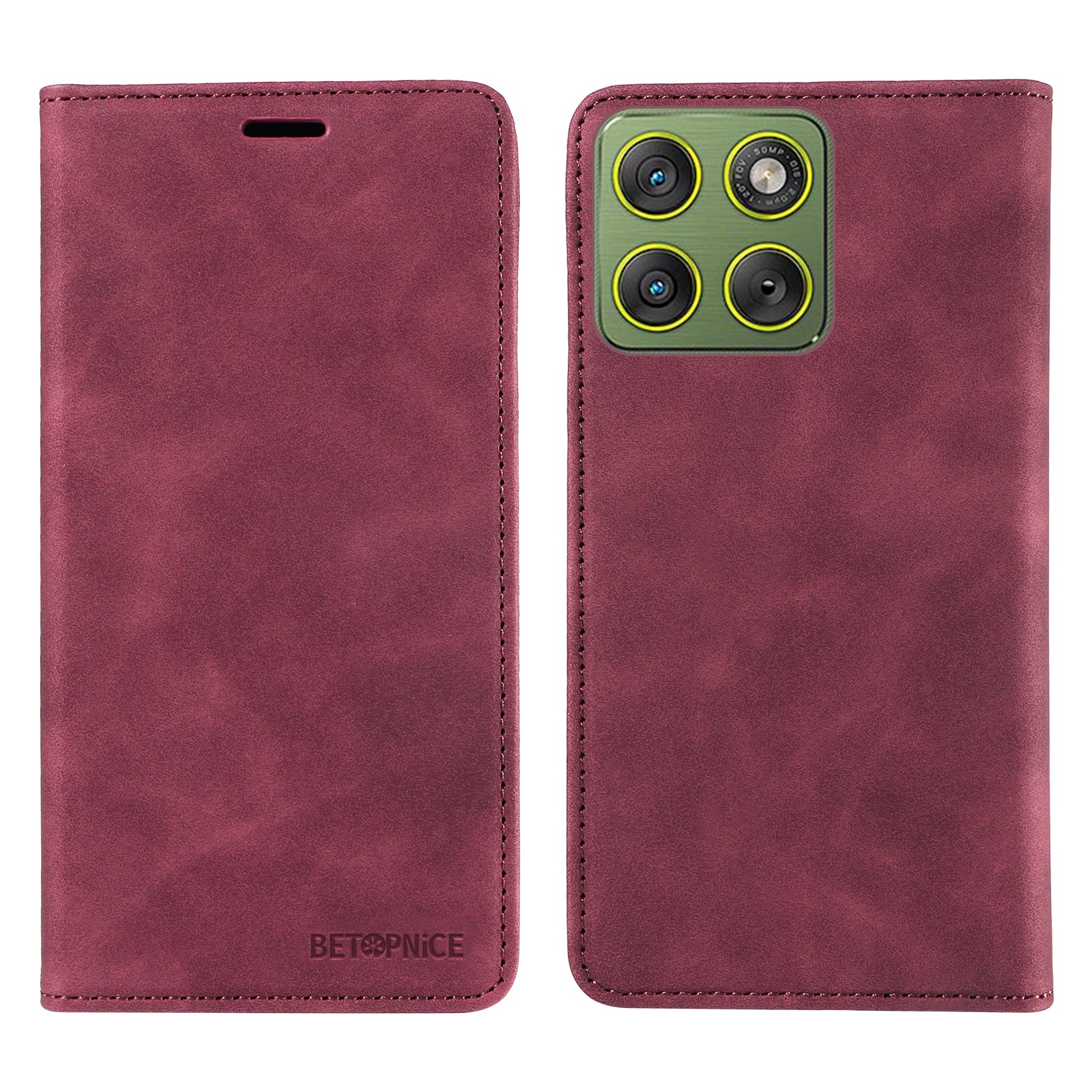 For Motorola Edge 70 5G Case BETOPNICE Magnetic Closure RFID Blocking Wallet Stand Leather Phone Cover - Red