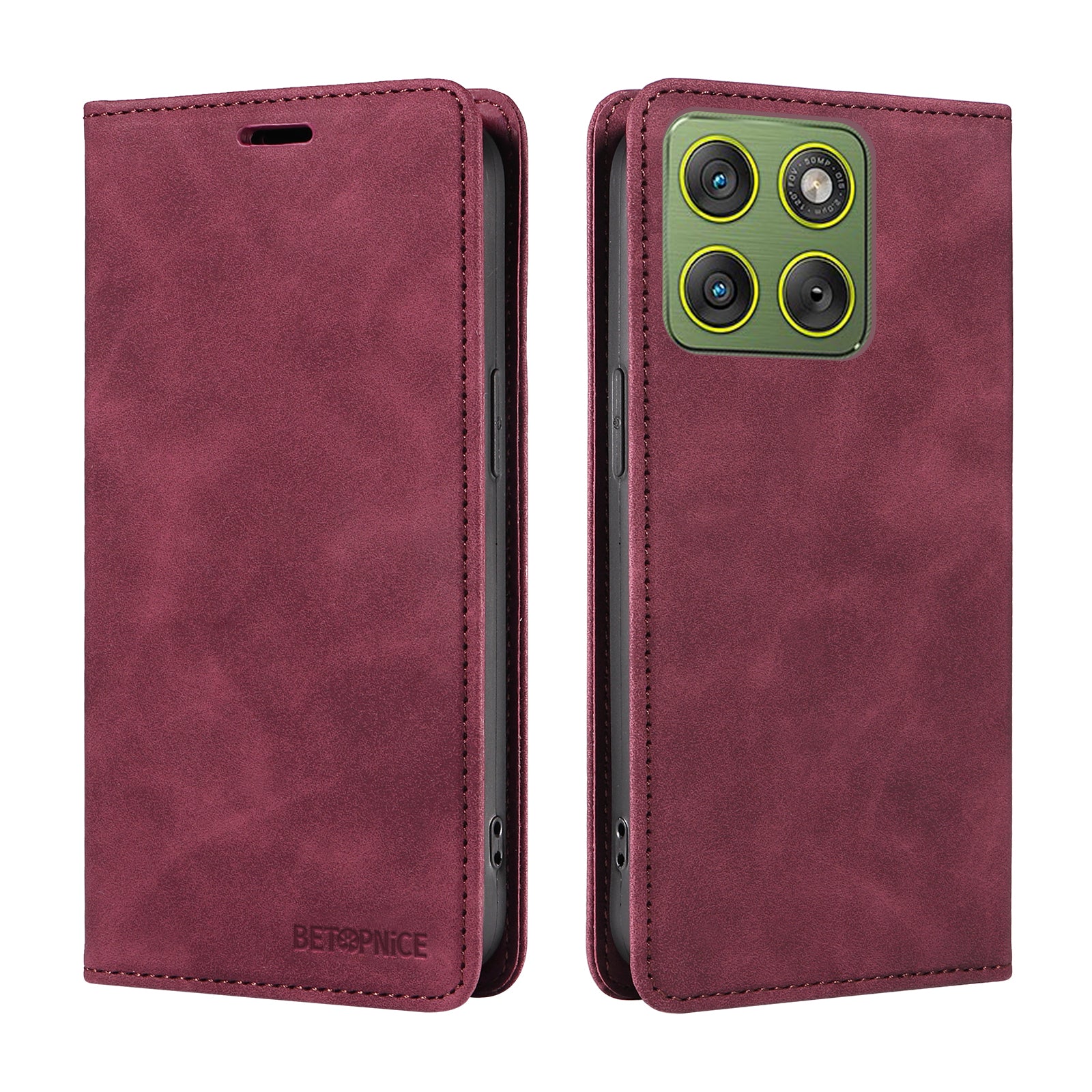 For Motorola Edge 70 5G Case BETOPNICE Magnetic Closure RFID Blocking Wallet Stand Leather Phone Cover - Red