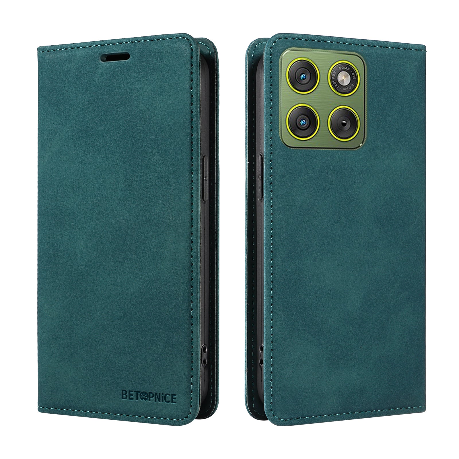For Motorola Edge 70 5G Case BETOPNICE Magnetic Closure RFID Blocking Wallet Stand Leather Phone Cover - Green
