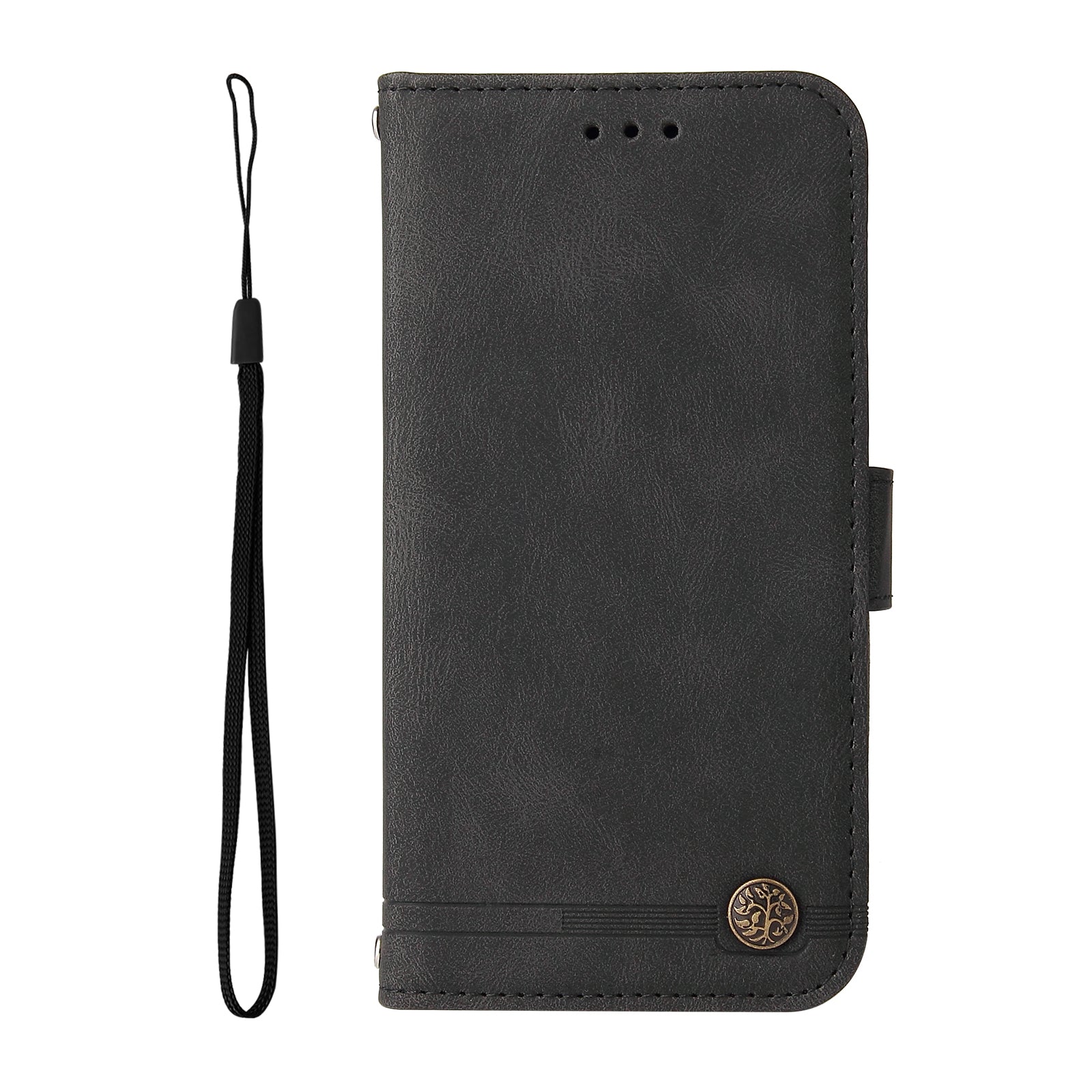 For Motorola Edge 70 5G Leather Wallet Cases Skin Touch Phone Cover Stand with Strap - Black