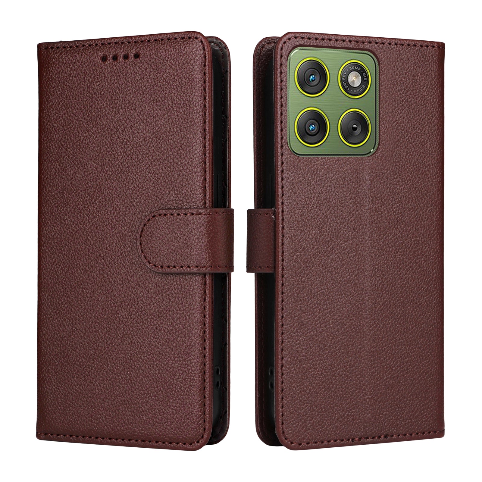 For Motorola Edge 70 5G Case RFID Blocking 3 Card Slots PU Leather Phone Cover with Wrist Strap - Brown