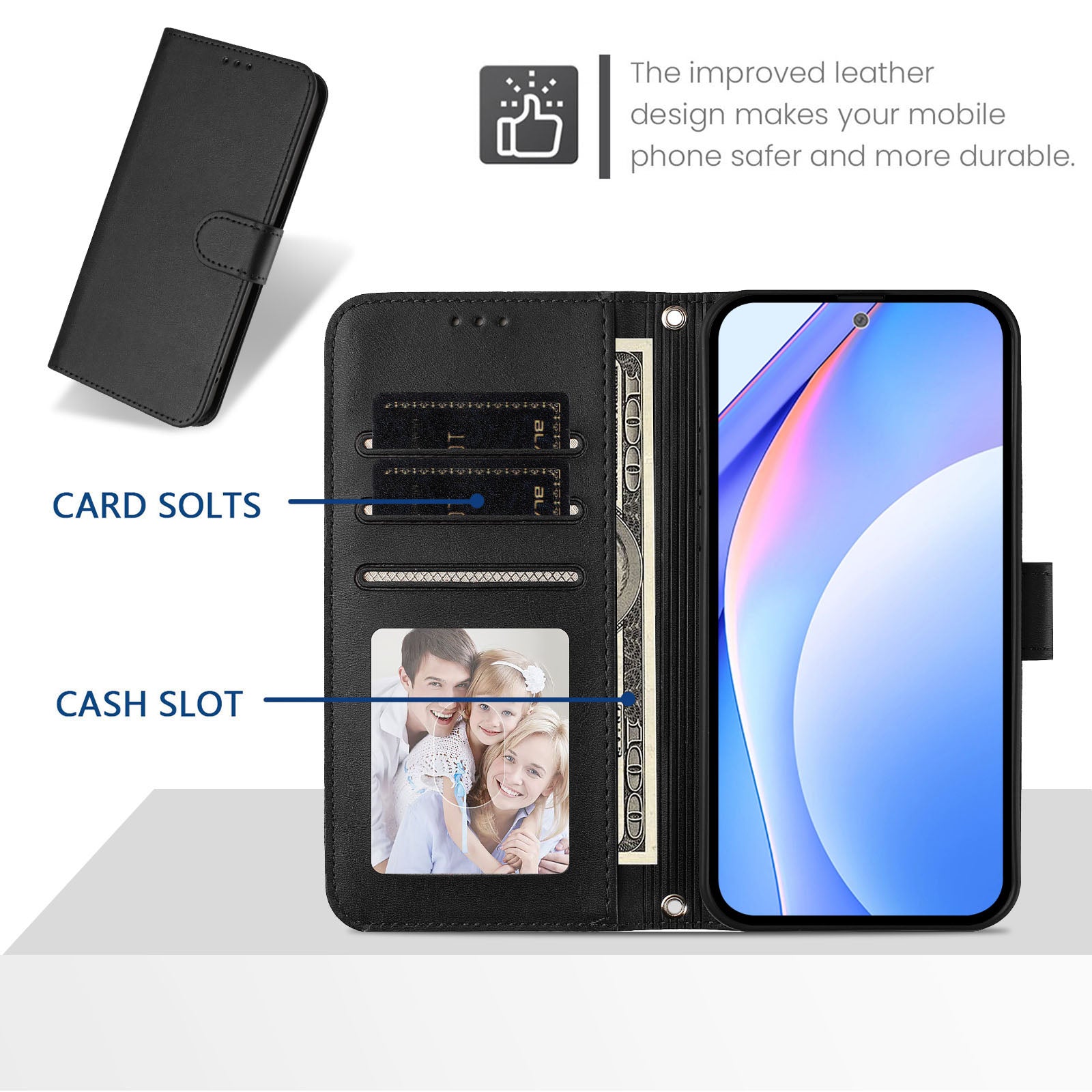 For Motorola Edge 70 5G Wallet Case RFID Blocking Calf Texture Leather Stand Phone Cover with Strap - Black