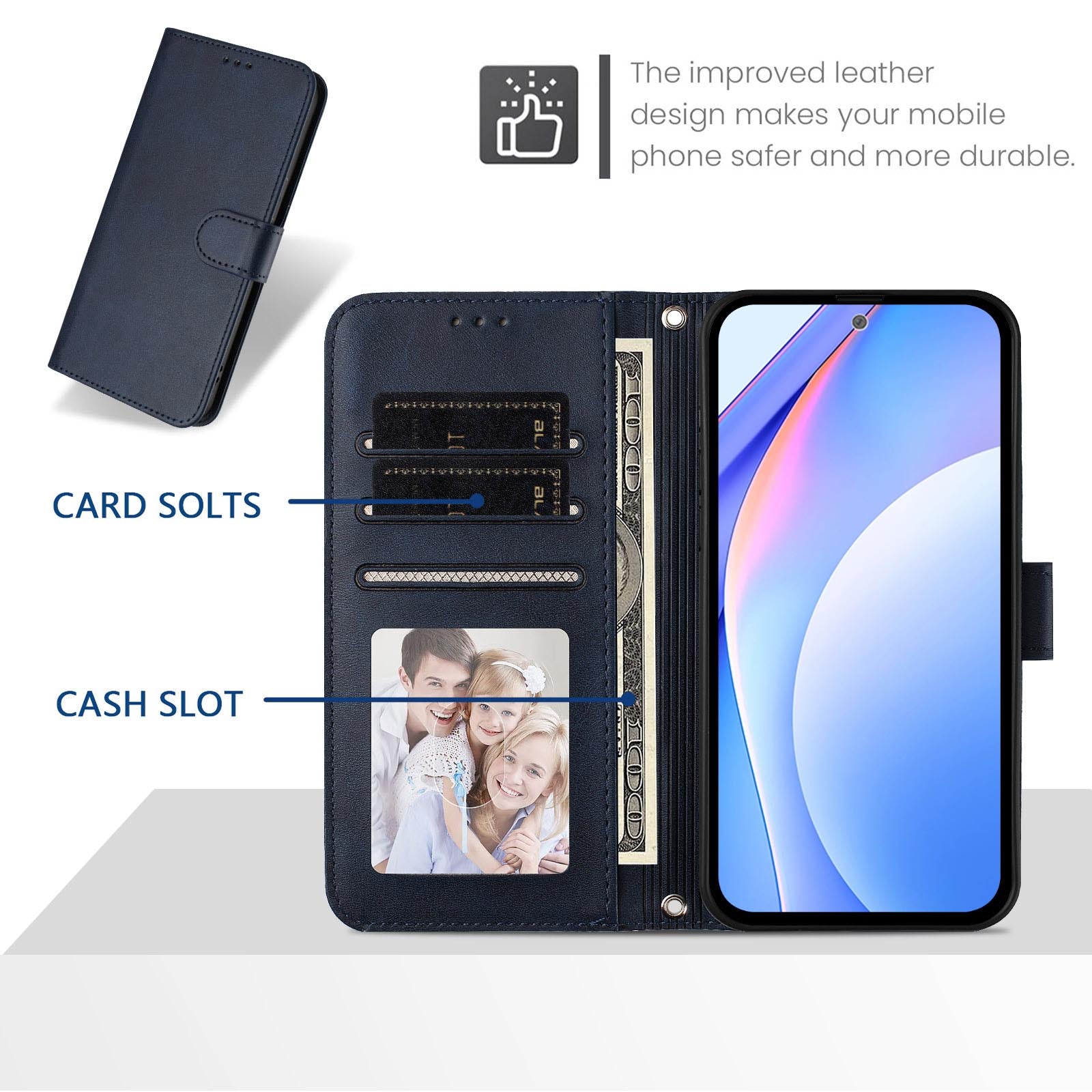 For Motorola Edge 70 5G Wallet Case RFID Blocking Calf Texture Leather Stand Phone Cover with Strap - Blue