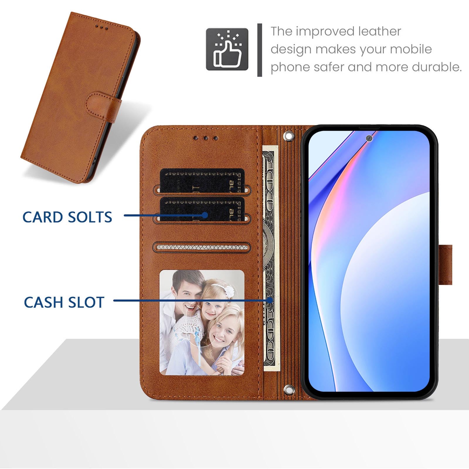 For Motorola Edge 70 5G Wallet Case RFID Blocking Calf Texture Leather Stand Phone Cover with Strap - Brown