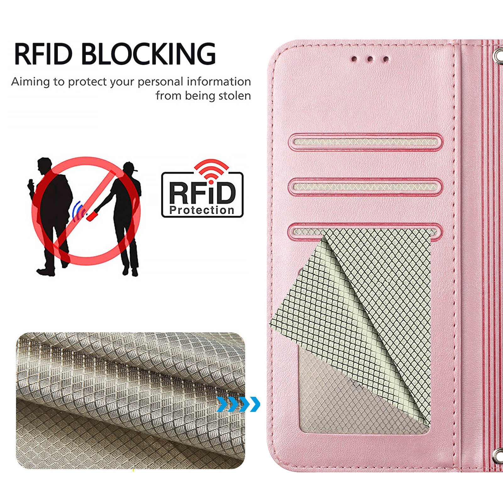 For Motorola Edge 70 5G Wallet Case RFID Blocking Calf Texture Leather Stand Phone Cover with Strap - Pink