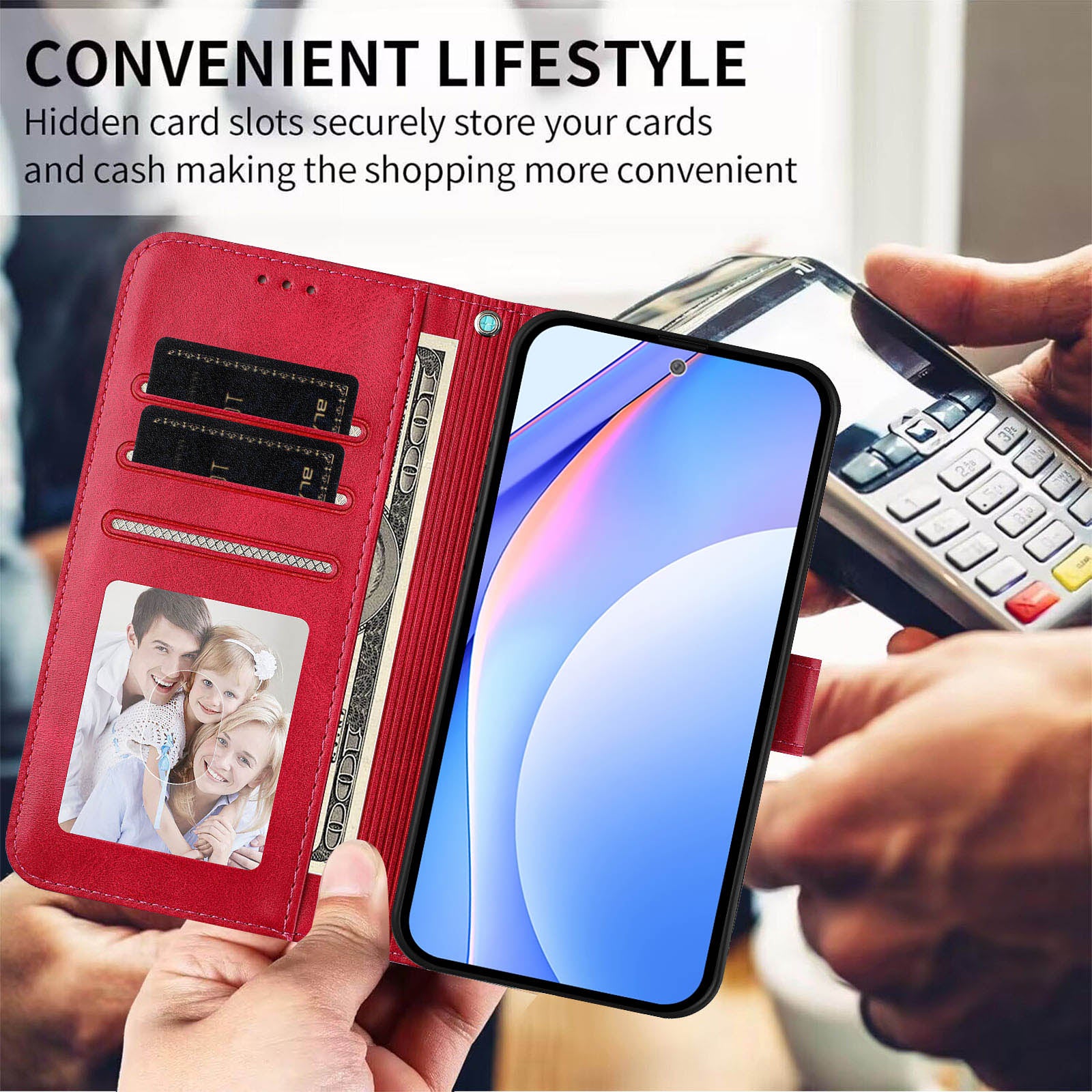 For Motorola Edge 70 5G Wallet Case RFID Blocking Calf Texture Leather Stand Phone Cover with Strap - Rose