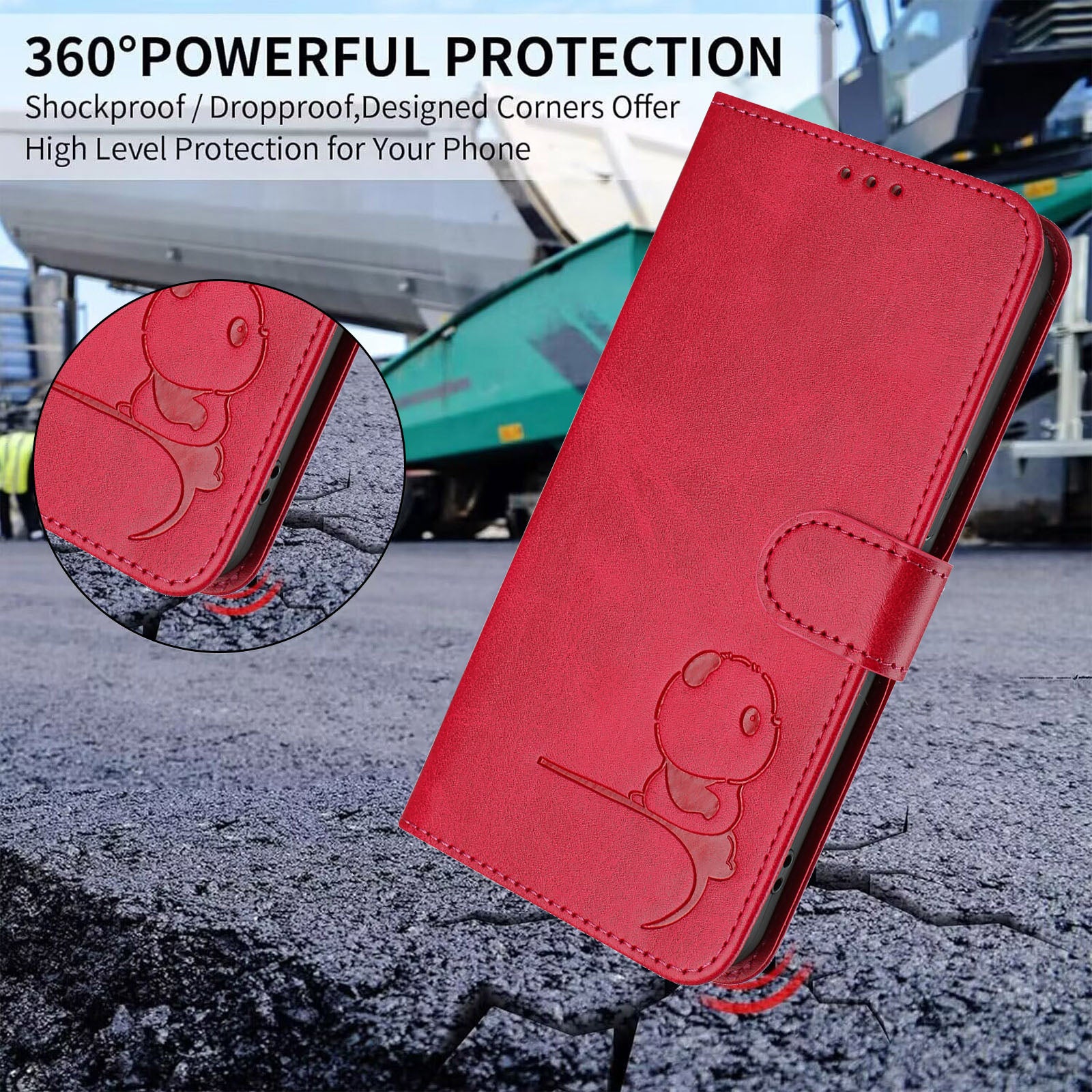 For Motorola Edge 70 5G Case Panda Imprint RFID Blocking Wallet Leather Phone Cover with Wrist Strap - Rose