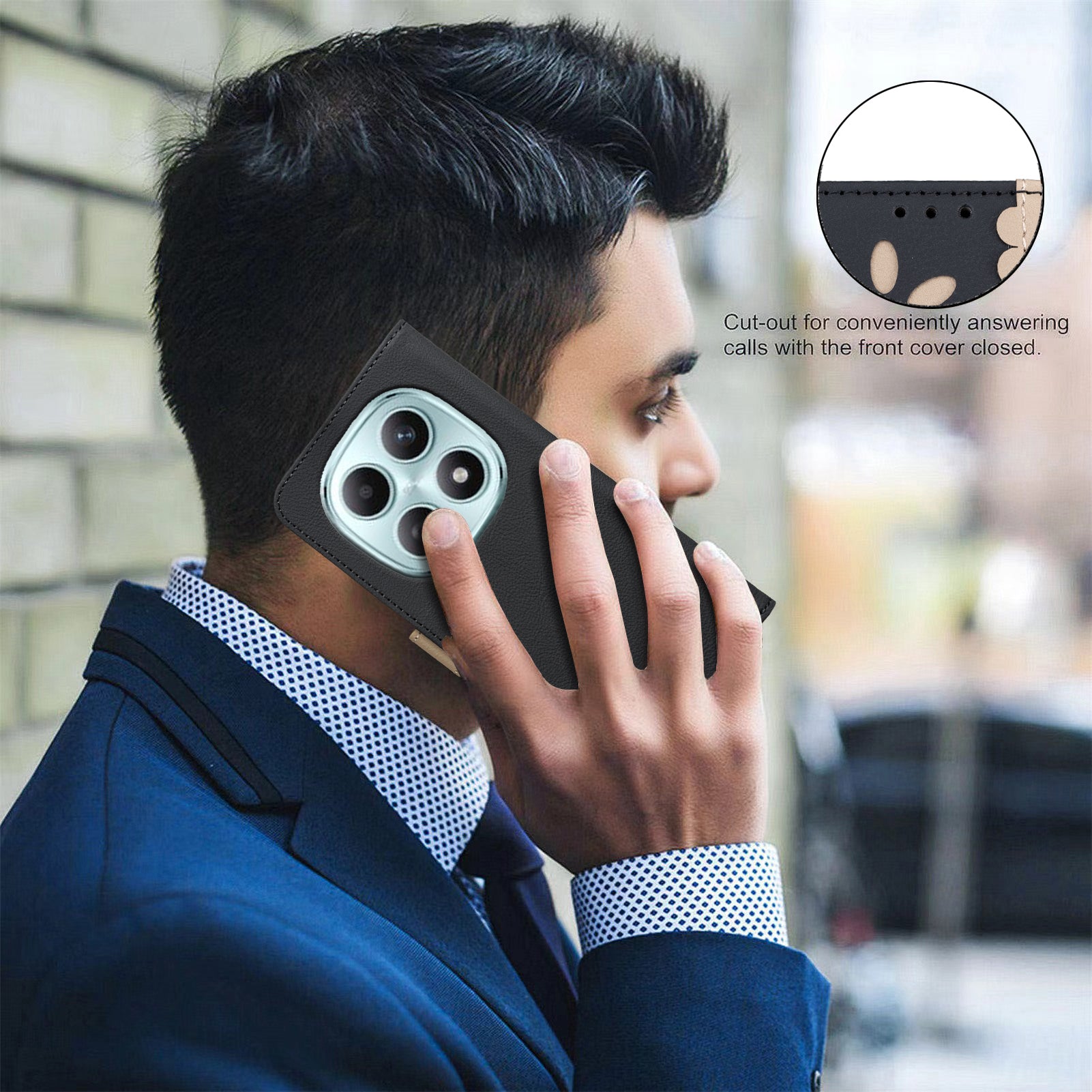 For Xiaomi Redmi Note 15 Pro 4G (Global) Leather Case BINFEN COLOR BF36 Floral Pattern Phone Cover RFID Blocking Wallet Stand - Black