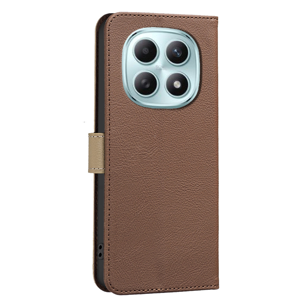 For Xiaomi Redmi Note 15 Pro 4G (Global) Leather Case BINFEN COLOR BF36 Floral Pattern Phone Cover RFID Blocking Wallet Stand - Brown