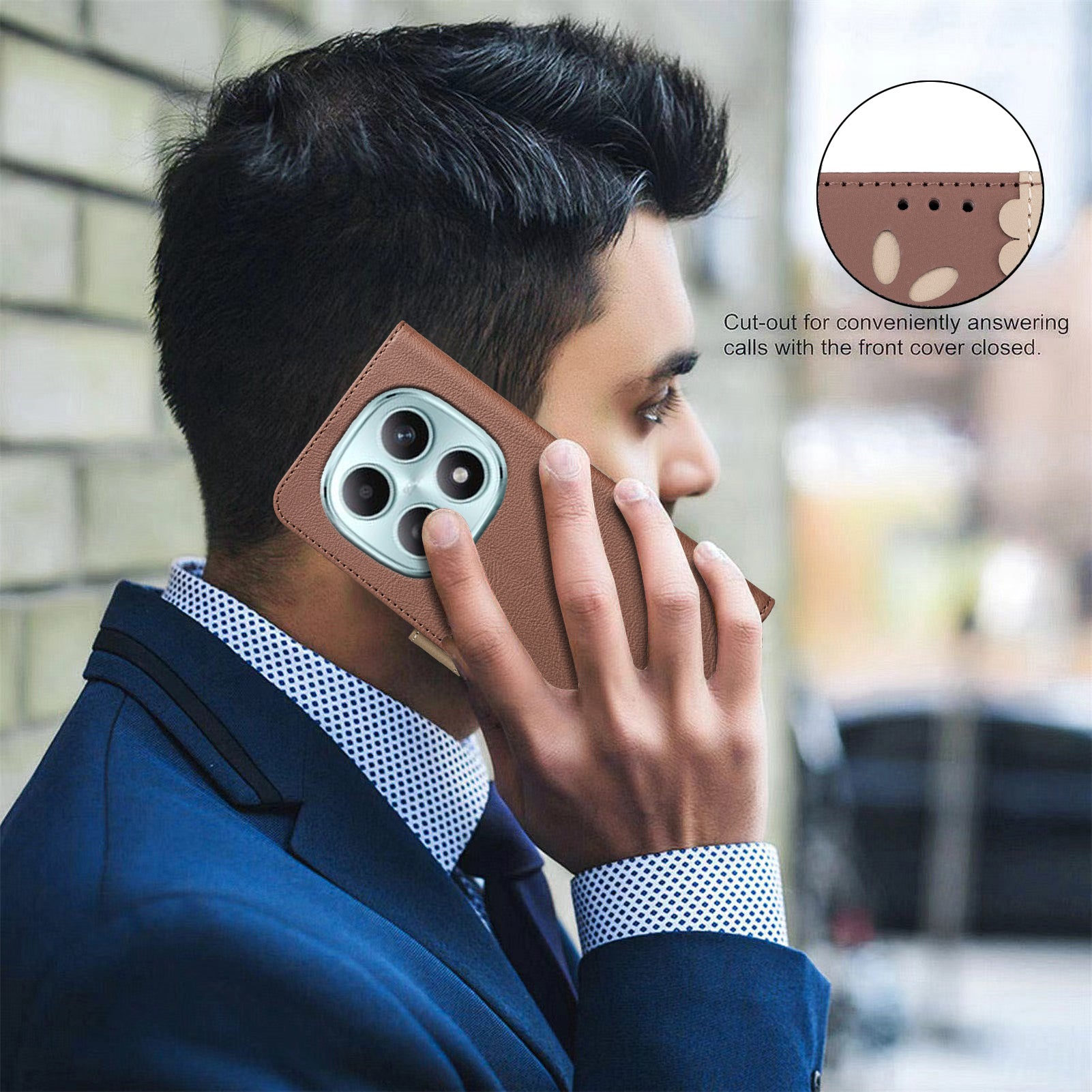 For Xiaomi Redmi Note 15 Pro 4G (Global) Leather Case BINFEN COLOR BF36 Floral Pattern Phone Cover RFID Blocking Wallet Stand - Brown