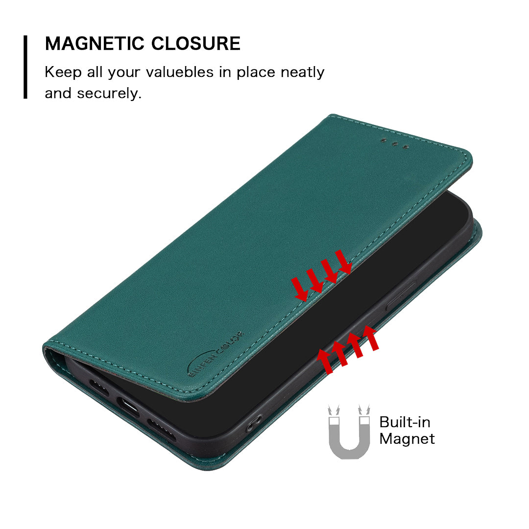 For Xiaomi Redmi Note 15 Pro 4G (Global) Leather Case BINFEN COLOR BF18 Phone Stand Cover with Card Slots - Green