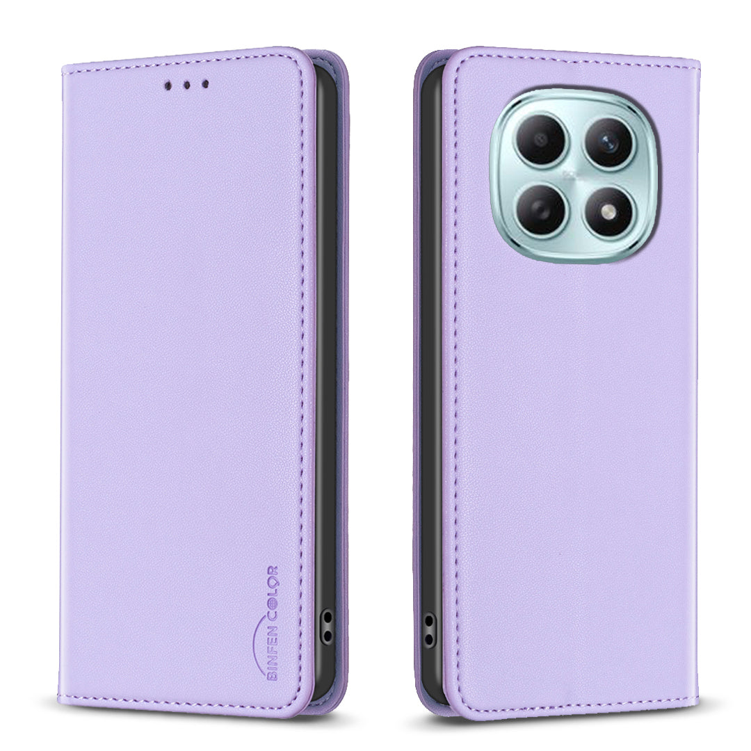 For Xiaomi Redmi Note 15 Pro 4G (Global) Leather Case BINFEN COLOR BF18 Phone Stand Cover with Card Slots - Purple