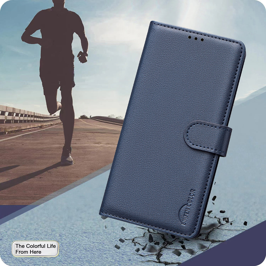 For Xiaomi Redmi Note 15 Pro 4G (Global) Leather Case BINFEN COLOR BF32 Wallet RFID Blocking Phone Cover - Blue