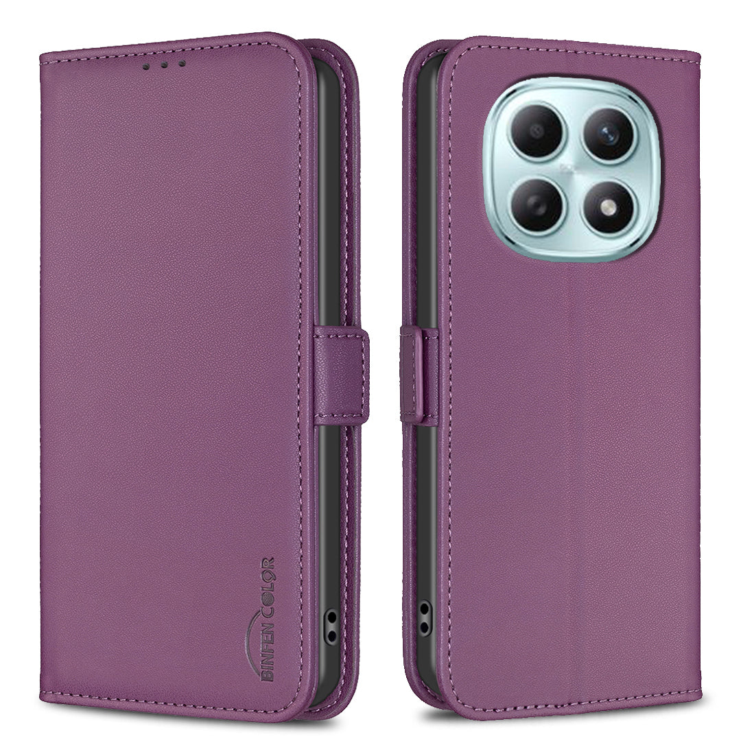 For Xiaomi Redmi Note 15 Pro 4G (Global) Case BINFEN COLOR BF31  PU Leather Flip Folio Phone Wallet Cover - Dark Purple