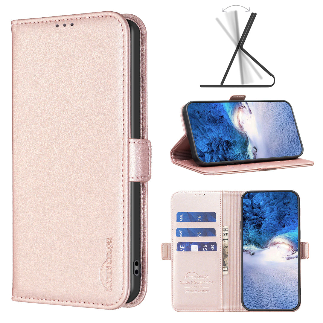For Xiaomi Redmi Note 15 Pro 4G (Global) Case BINFEN COLOR BF31  PU Leather Flip Folio Phone Wallet Cover - Pink