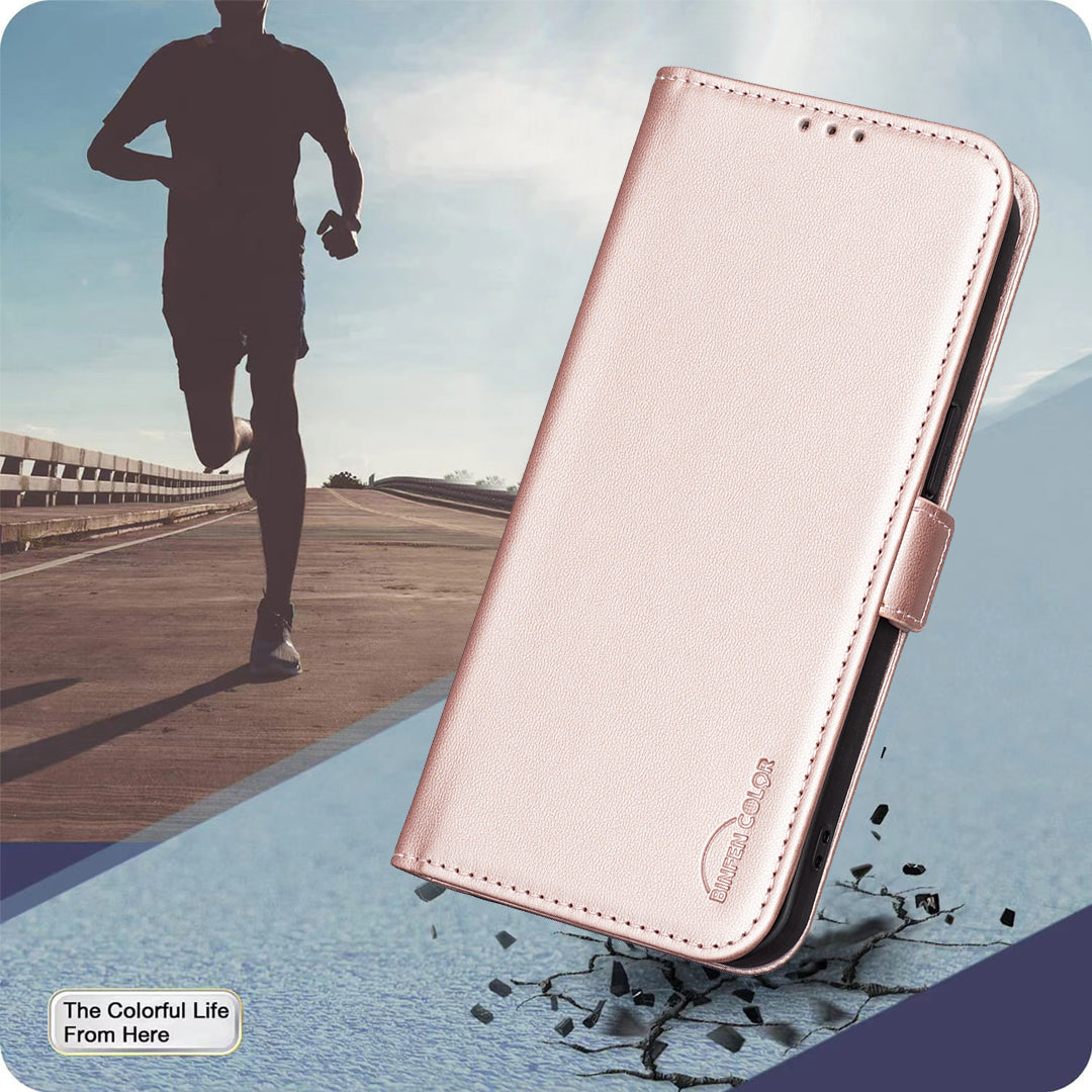 For Xiaomi Redmi Note 15 Pro 4G (Global) Case BINFEN COLOR BF31  PU Leather Flip Folio Phone Wallet Cover - Pink