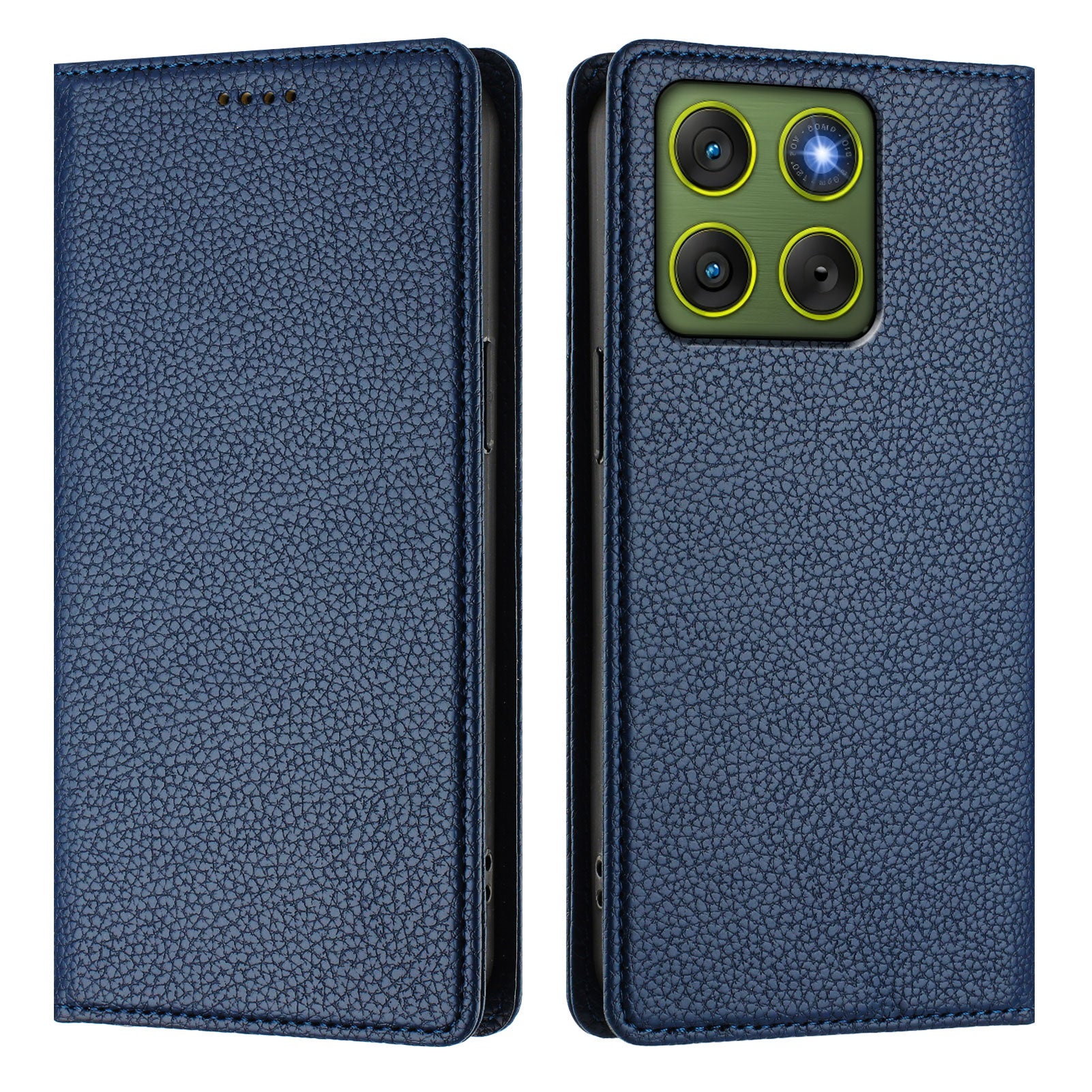 For Motorola Edge 70 5G Wallet Case RFID Blocking Litchi Texture Leather Mobile Cover - Dark Blue