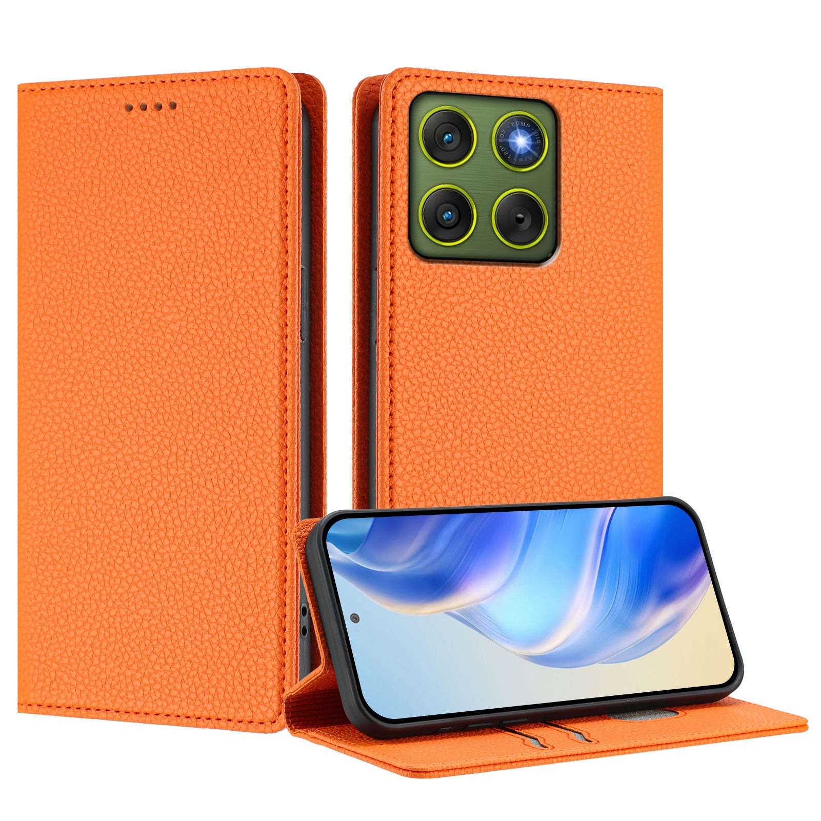 For Motorola Edge 70 5G Wallet Case RFID Blocking Litchi Texture Leather Mobile Cover - Orange