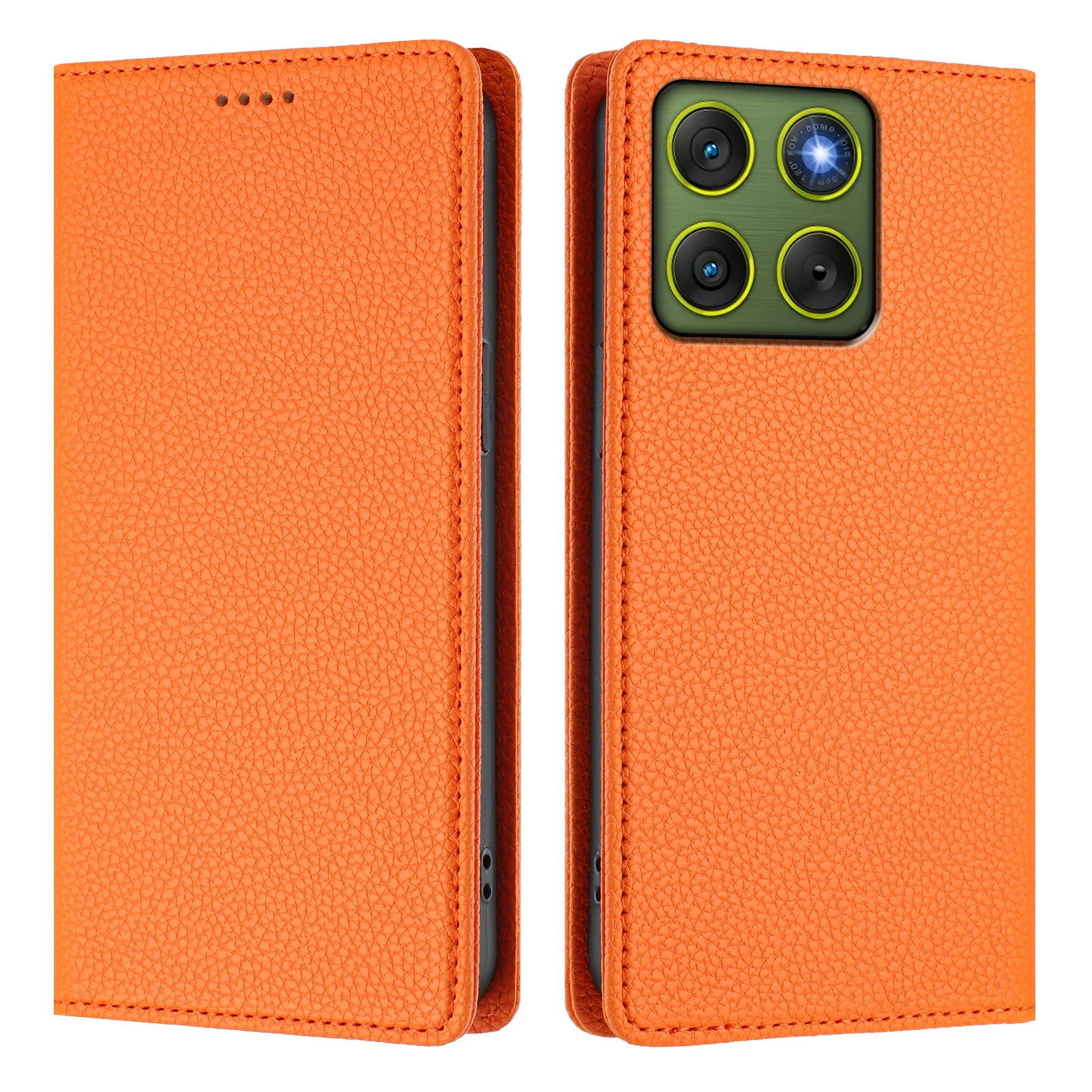 For Motorola Edge 70 5G Wallet Case RFID Blocking Litchi Texture Leather Mobile Cover - Orange