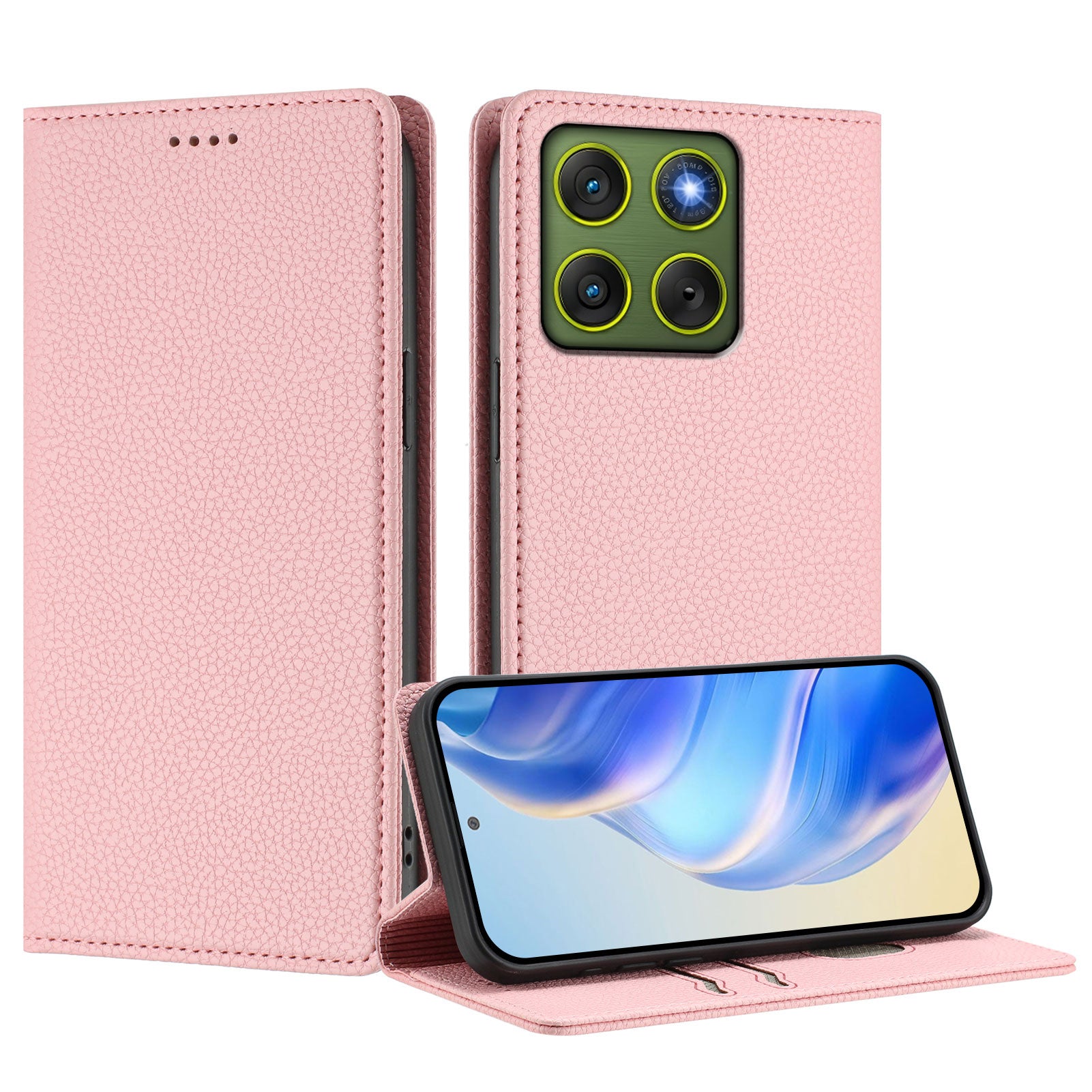 For Motorola Edge 70 5G Wallet Case RFID Blocking Litchi Texture Leather Mobile Cover - Pink