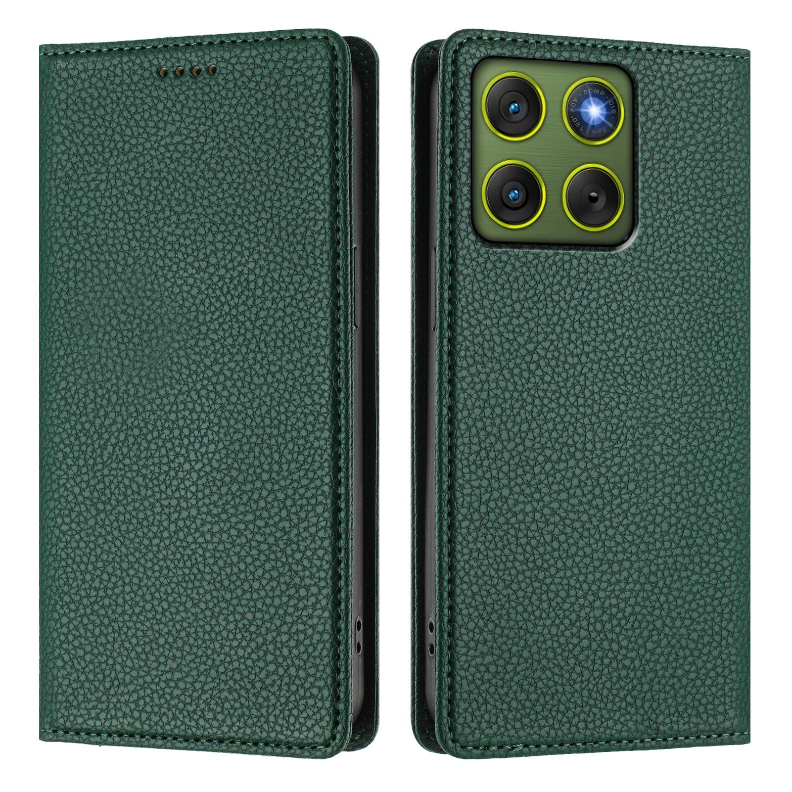 For Motorola Edge 70 5G Wallet Case RFID Blocking Litchi Texture Leather Mobile Cover - Dark Green