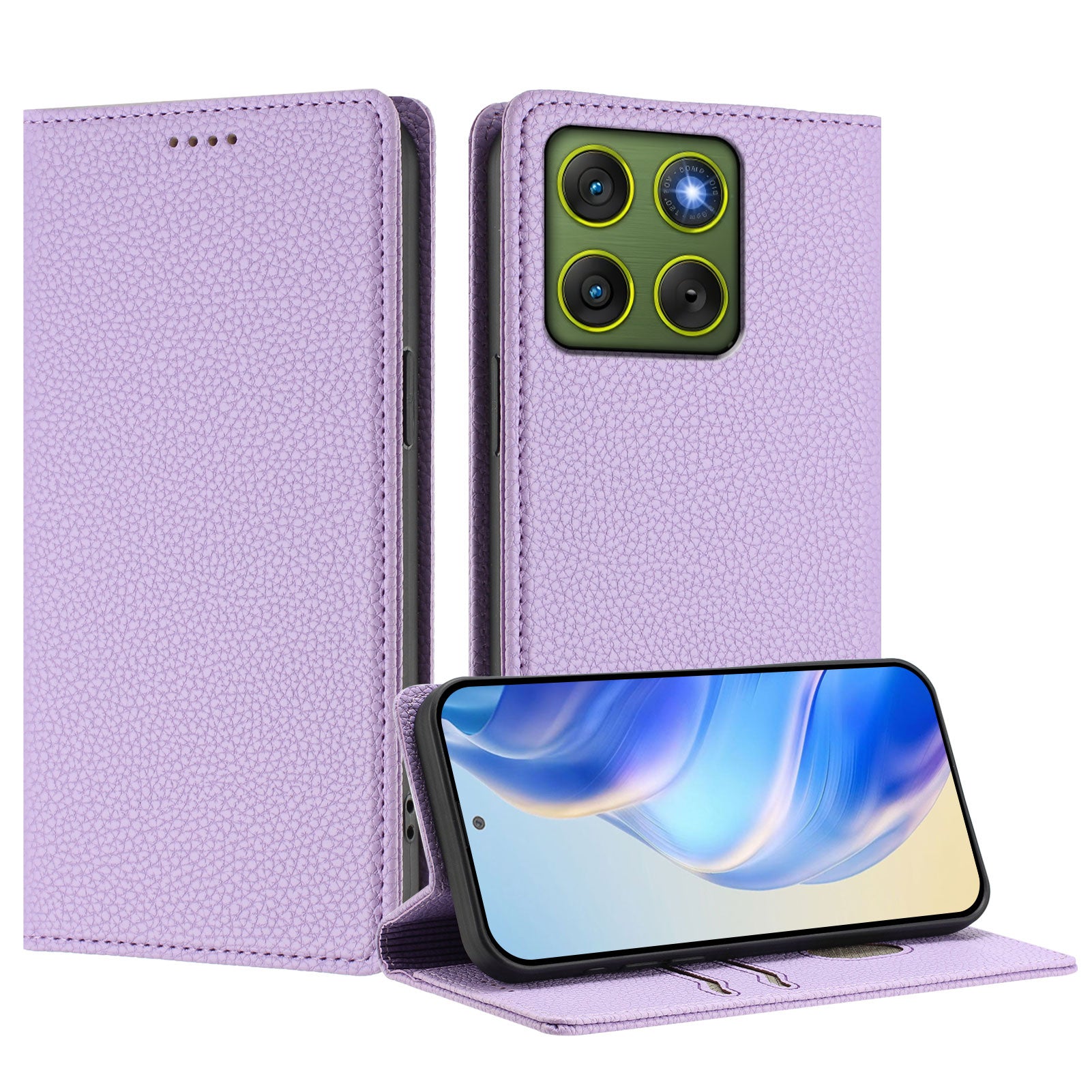 For Motorola Edge 70 5G Wallet Case RFID Blocking Litchi Texture Leather Mobile Cover - Light Purple