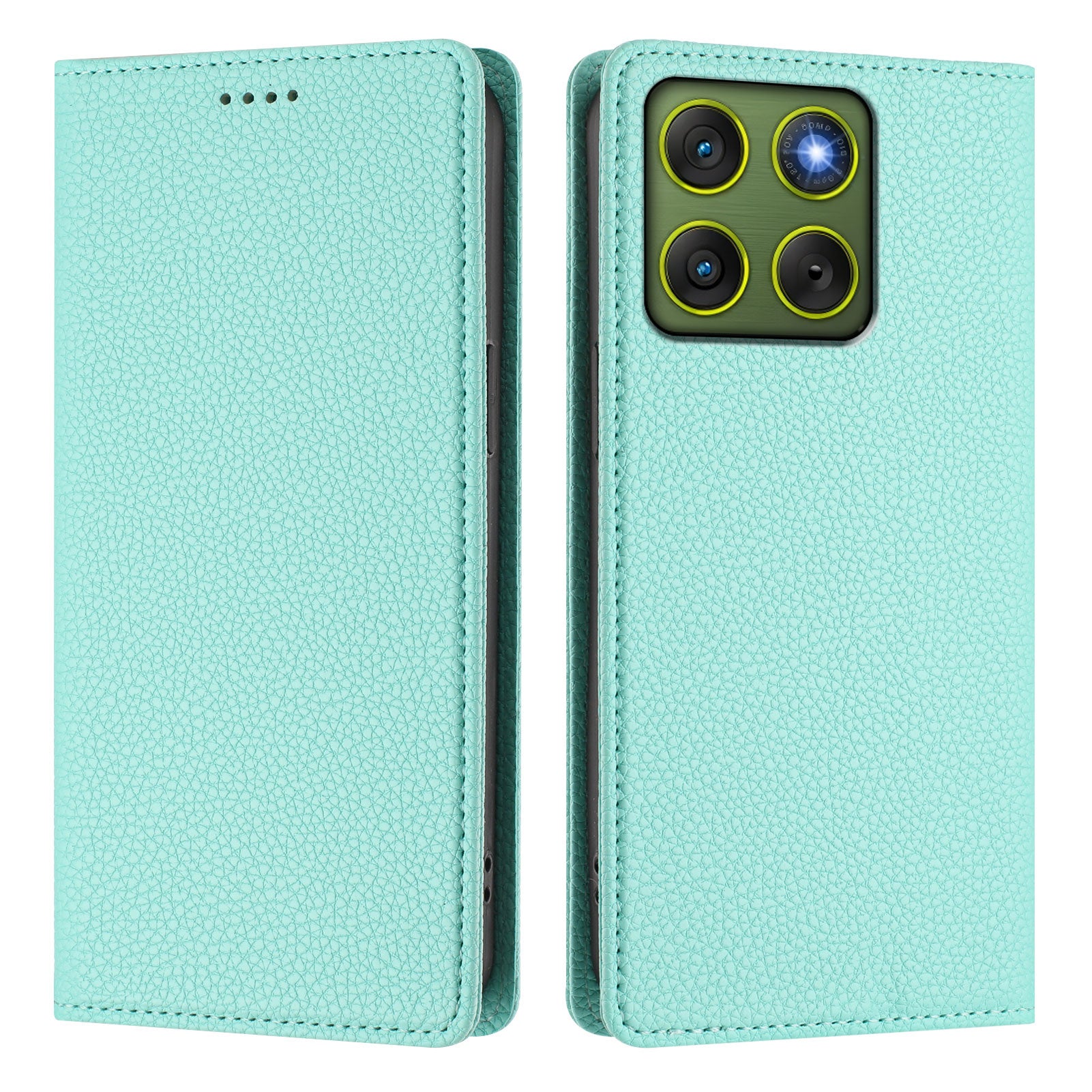 For Motorola Edge 70 5G Wallet Case RFID Blocking Litchi Texture Leather Mobile Cover - Mint Green