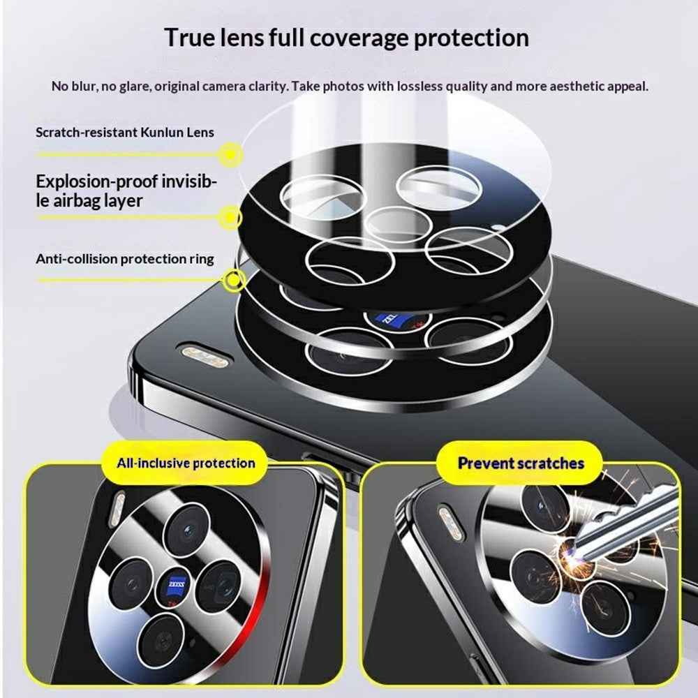 For vivo X300 5G Case Electroplating PC Phone Back Cover with Camera Lens Protector - Silver